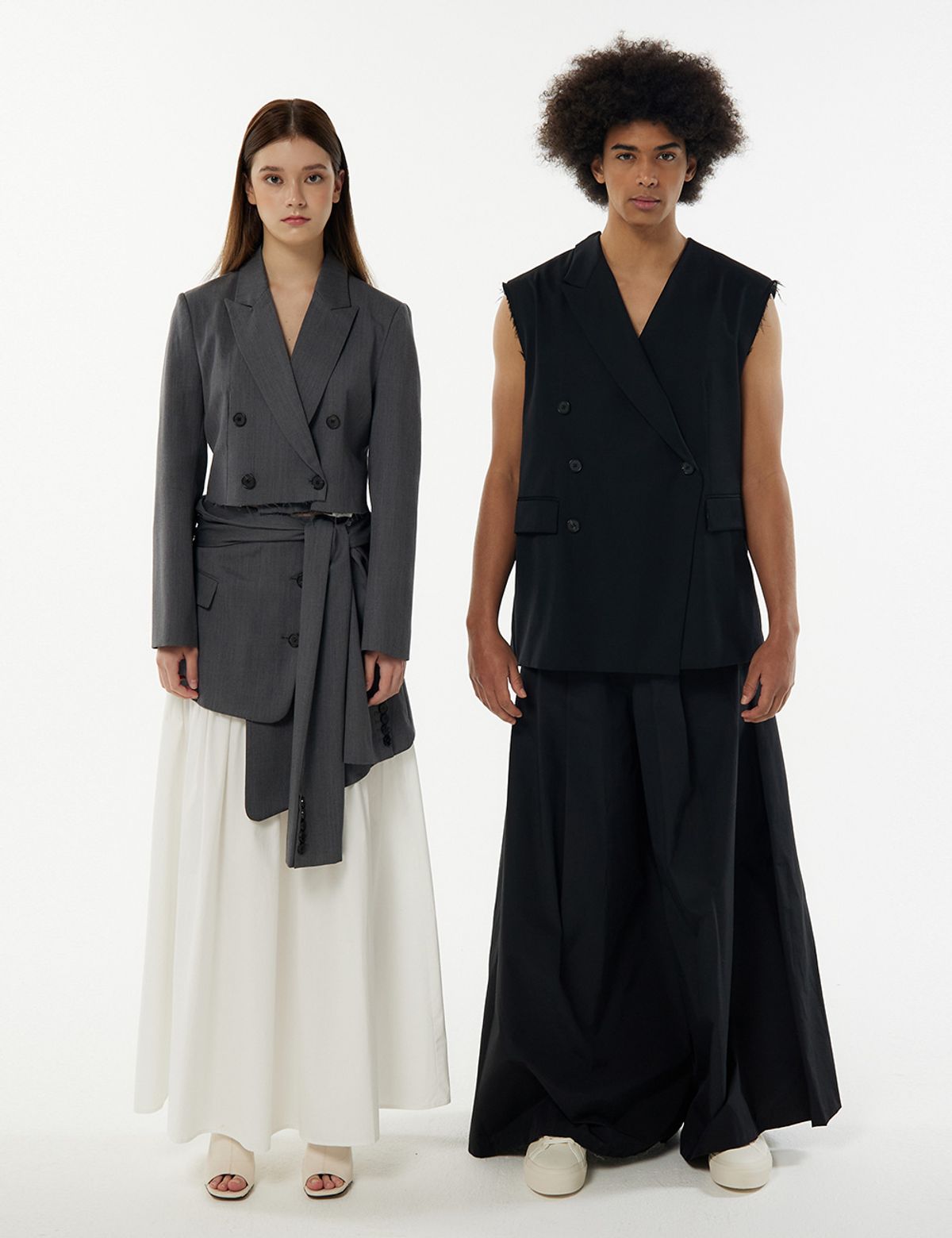 므아므(MMAM) Blazer crop layered skirt