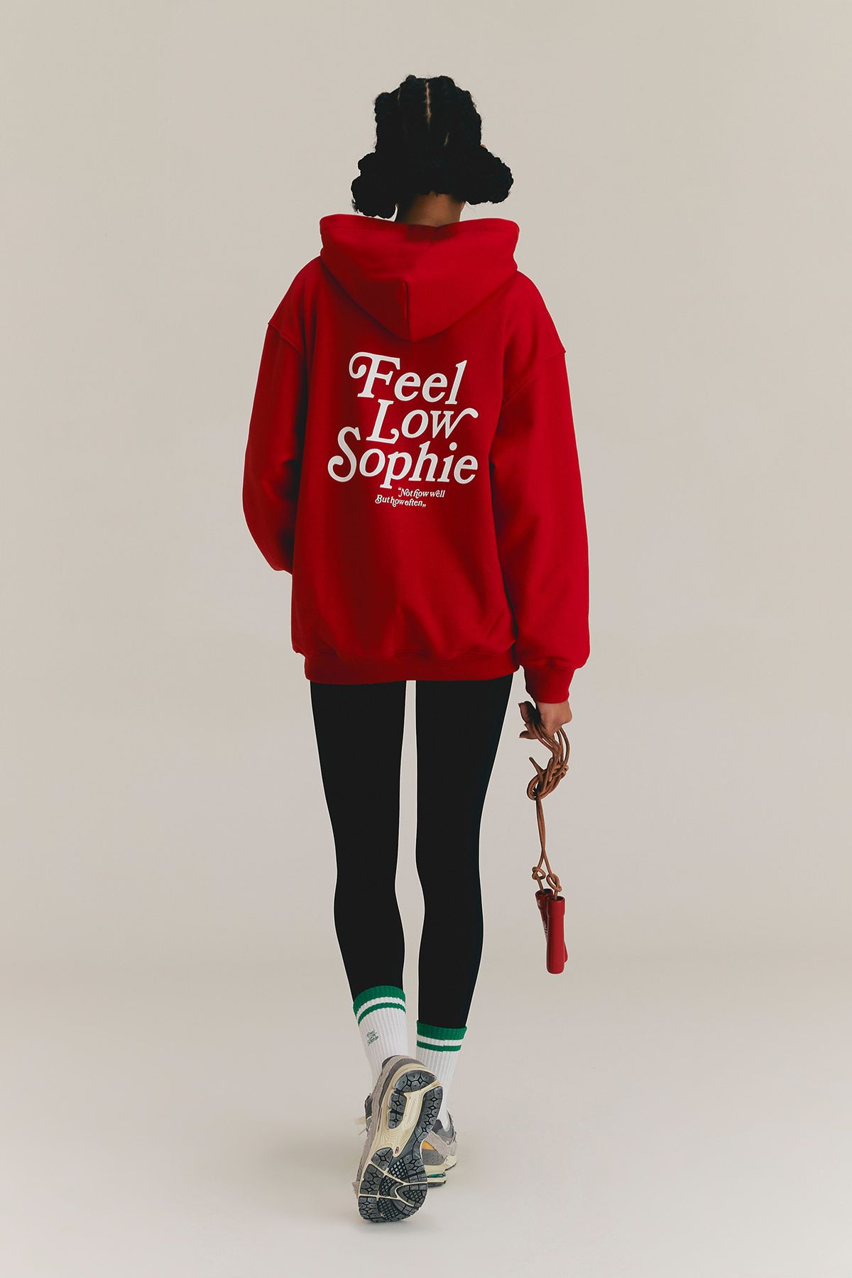 필로소피(FEEL LOW SOPHIE) 베이직 로고 스웻 후디 레드
