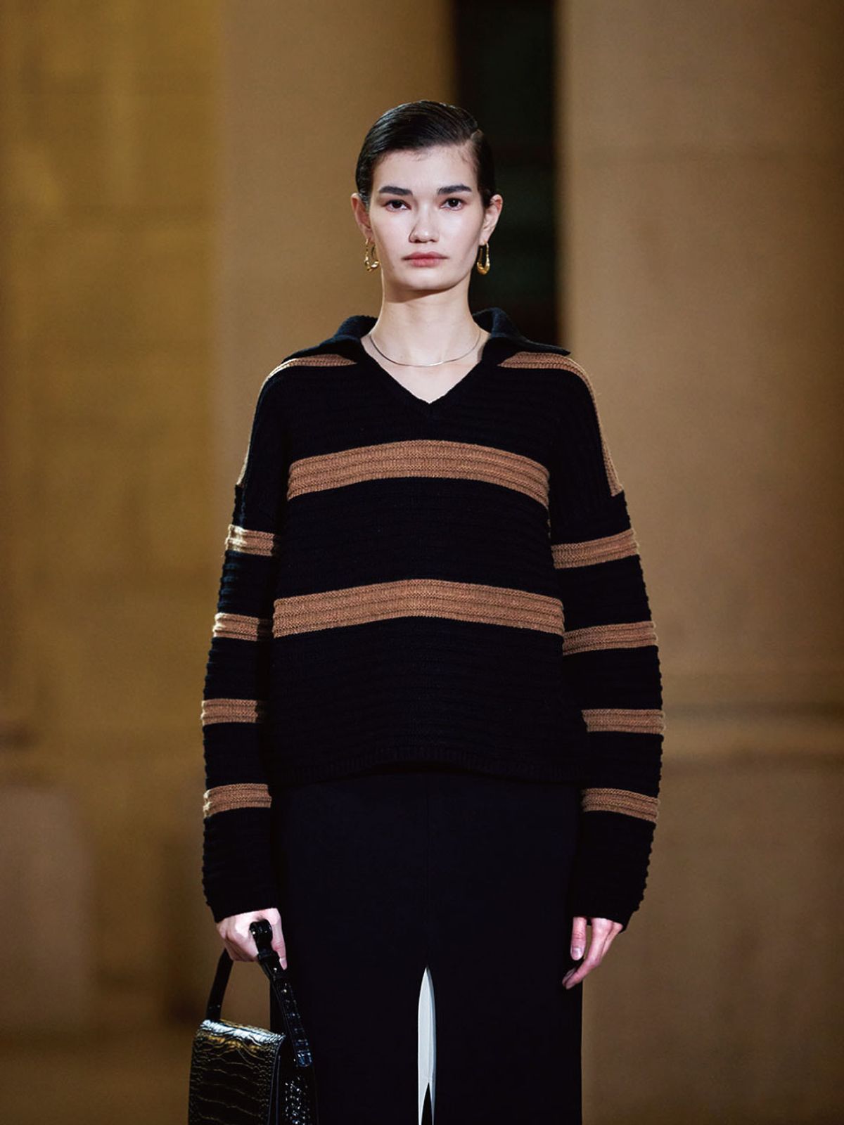 위메농(OUI MAIS NON) Tanisha wool-collar knit pullover