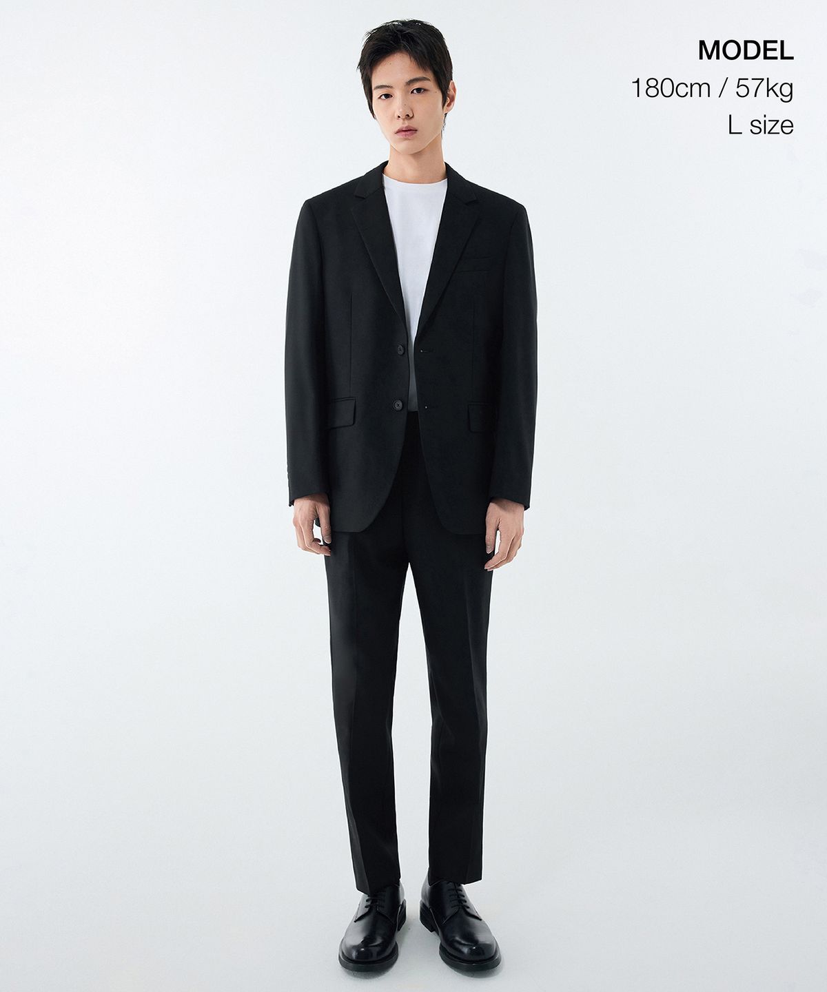 무신사 스탠다드(MUSINSA STANDARD) 울 블렌드 릴렉스드 베이식 블레이저 [블랙]