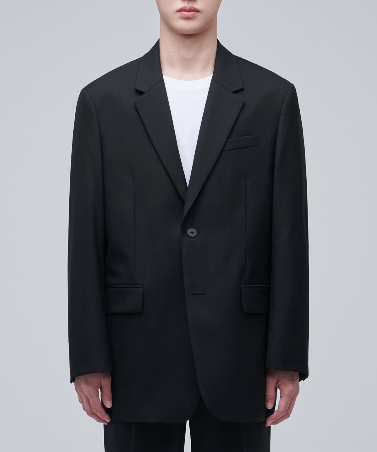 무신사 스탠다드(MUSINSA STANDARD) 울 블렌드 오버사이즈 블레이저 [블랙]