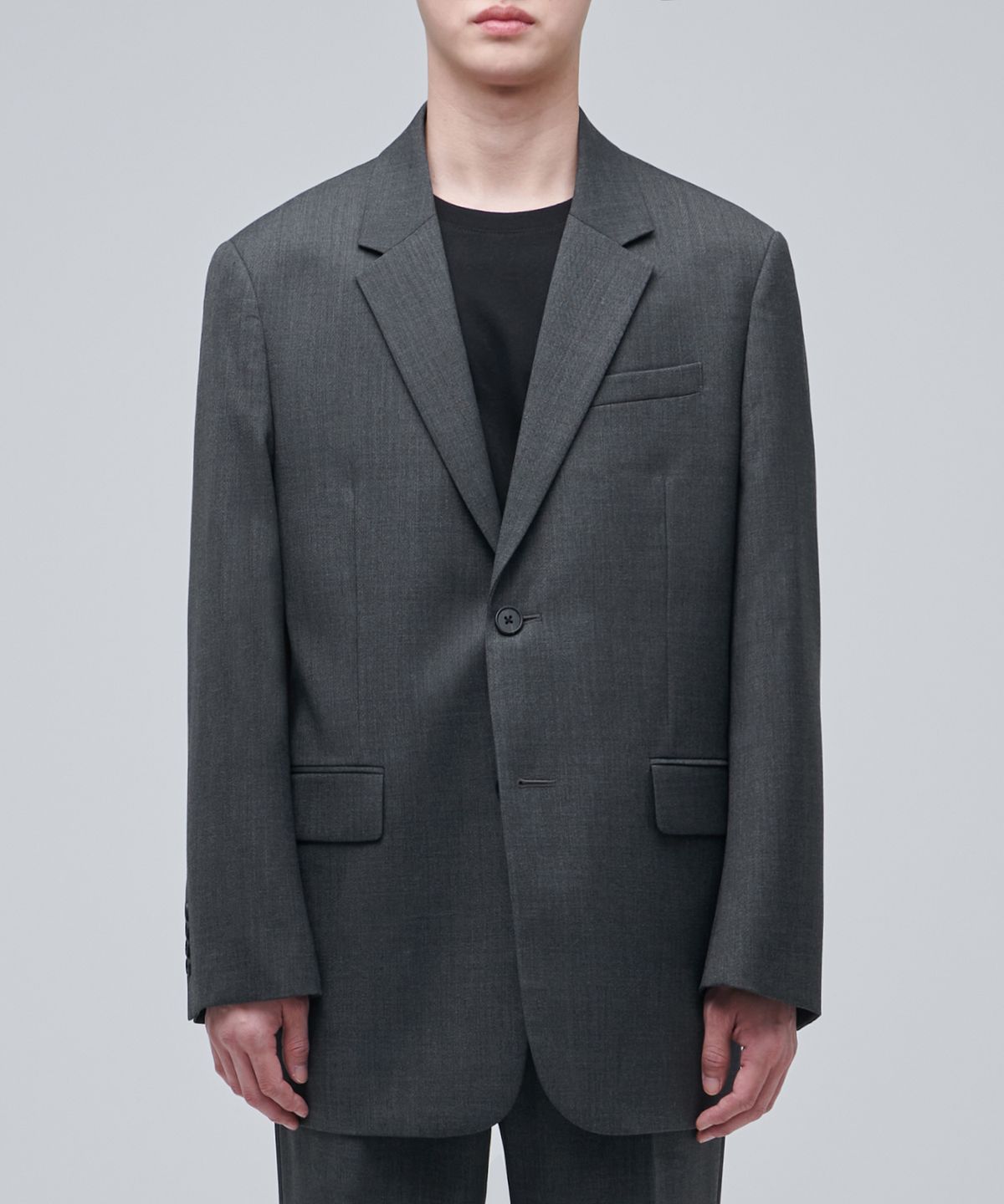 무신사 스탠다드(MUSINSA STANDARD) 울 블렌드 오버사이즈 블레이저 [미디엄 그레이]