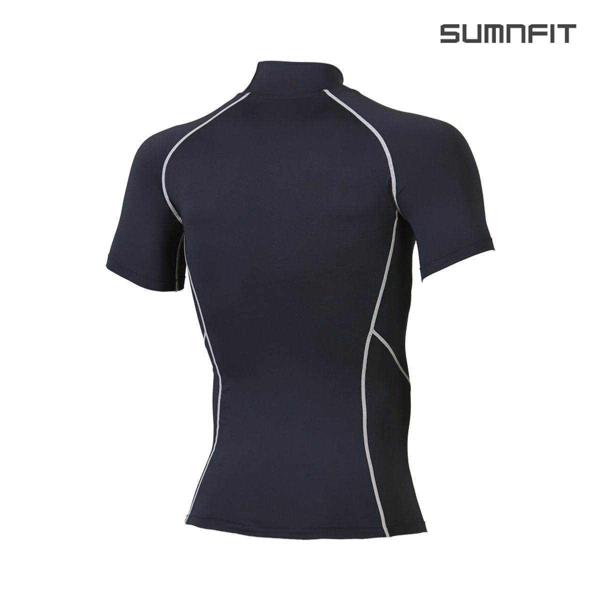 썸앤핏(SUMNFIT) 블락 하이넥 반팔 컴프레션