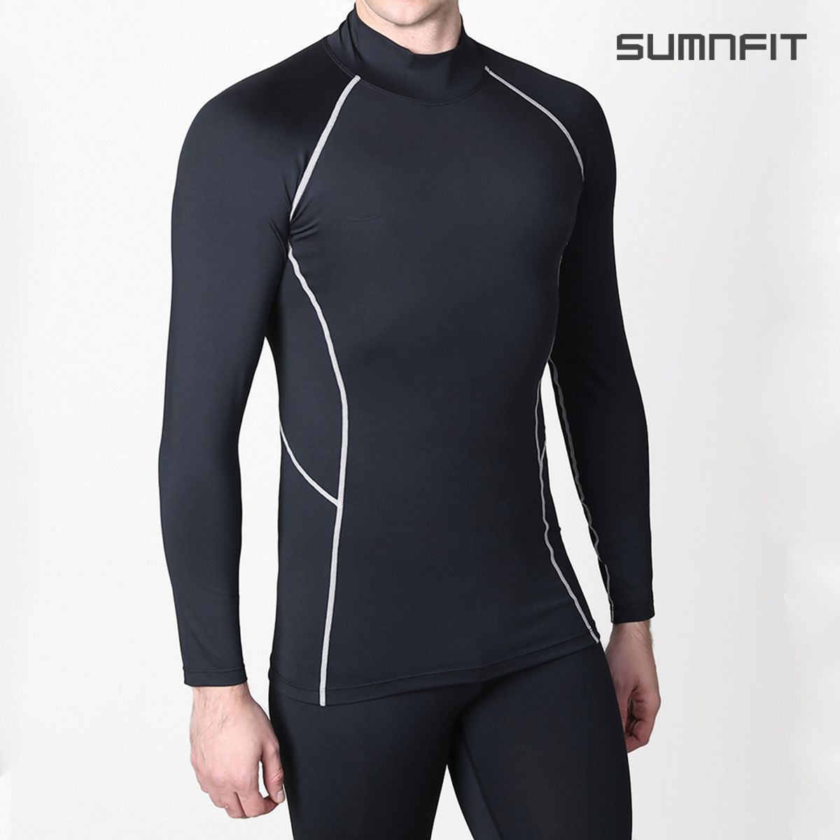 썸앤핏(SUMNFIT) 블락 하이넥 컴프레션 베이스레이어