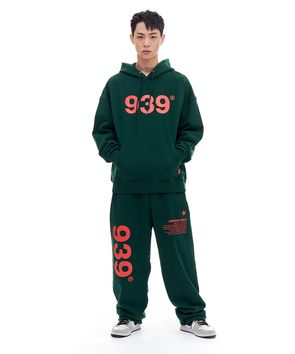 아카이브 볼드(ARCHIVE BOLD) 939 LOGO HOOD (DEEP GREEN)