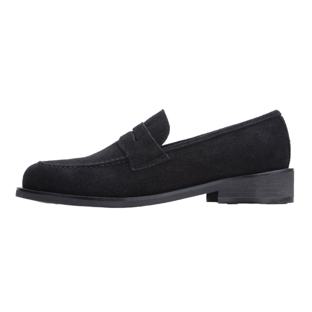 커스텀에이드(CUSTOMADE) 피어슨 스웨이드 페니로퍼 4cm (CR0047BK)