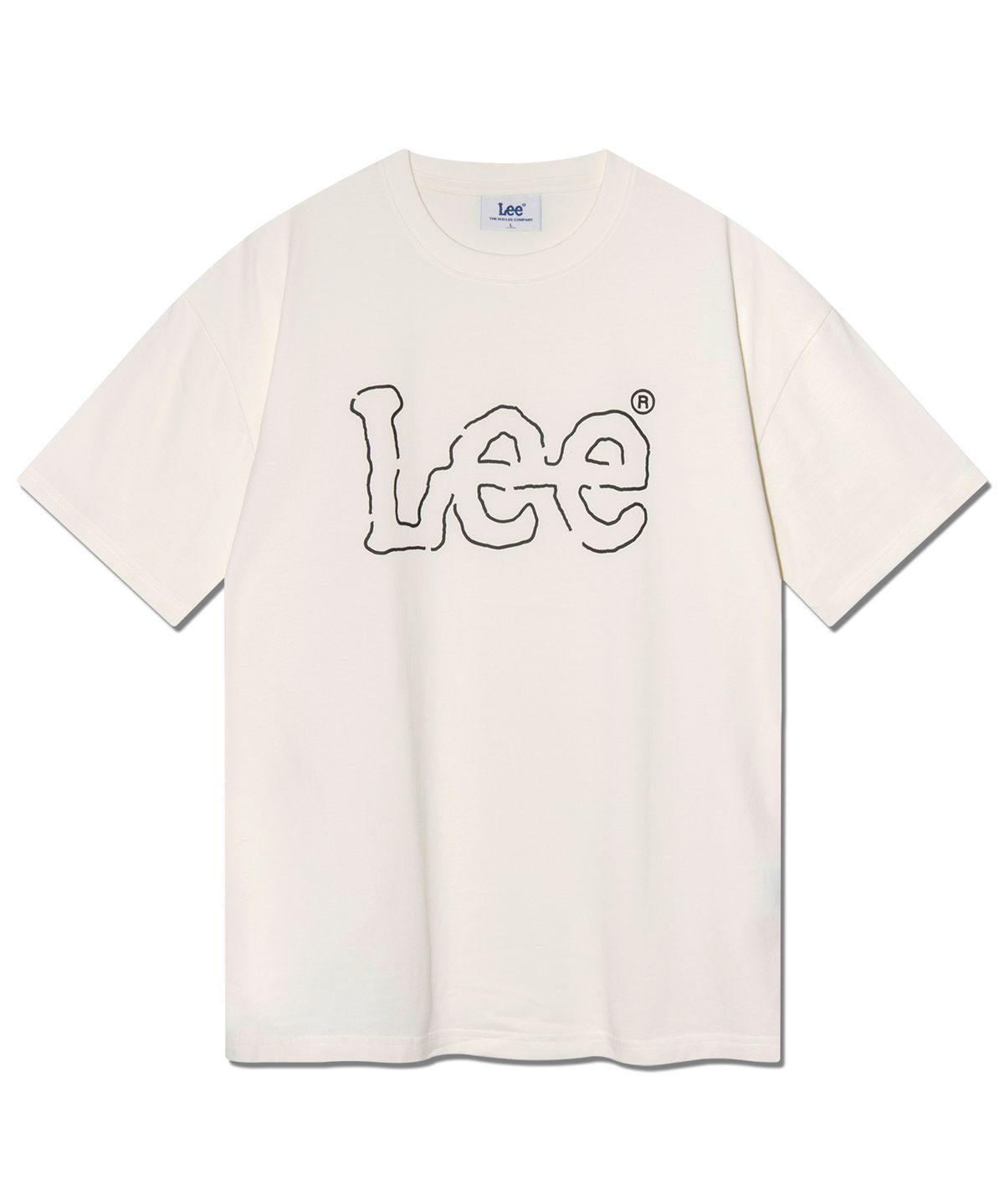 리(LEE) 라인 트위치 로고 티셔츠 아이보리