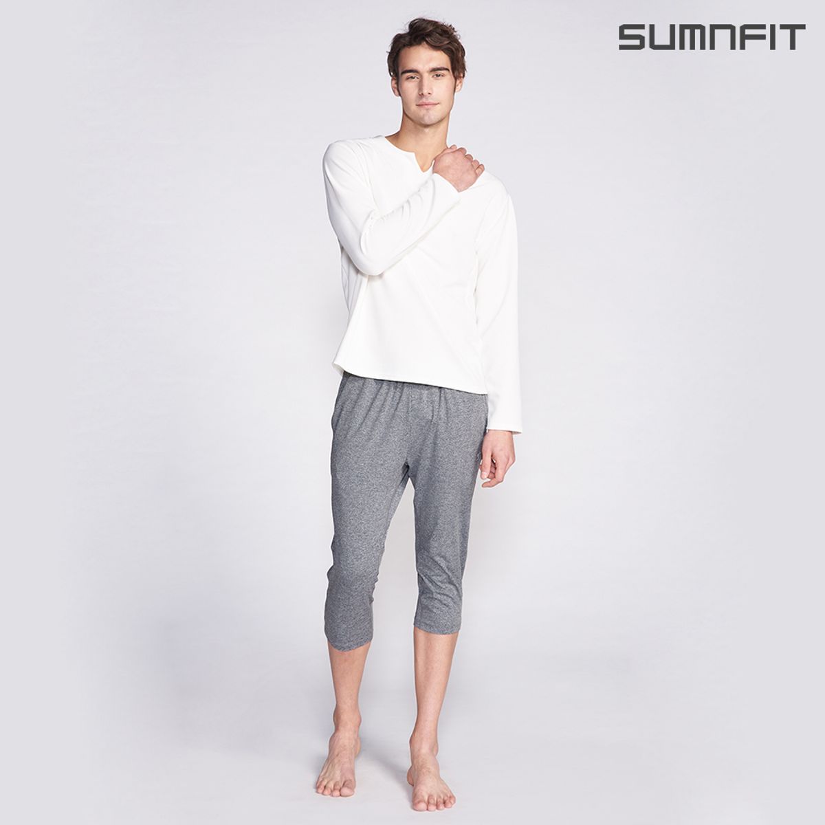 썸앤핏(SUMNFIT) 이지핏 7부 팬츠 그레이