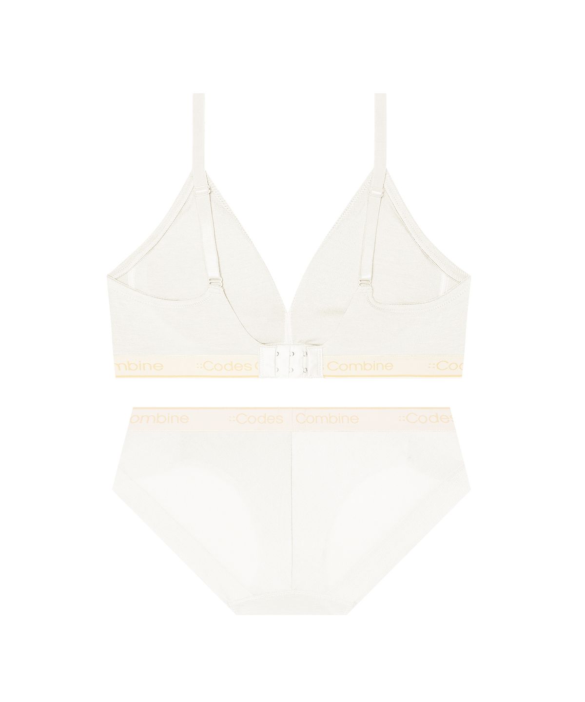 코데즈컴바인 이너웨어(CODES COMBINE INNERWEAR) 모달 슬림아웃밴드 오프화이트 브라렛 팬티 세트