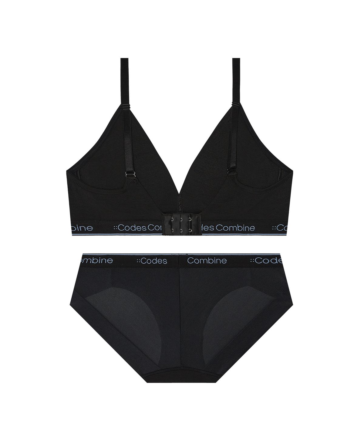 코데즈컴바인 이너웨어(CODES COMBINE INNERWEAR) 모달 슬림아웃밴드 블랙 브라렛 팬티 세트