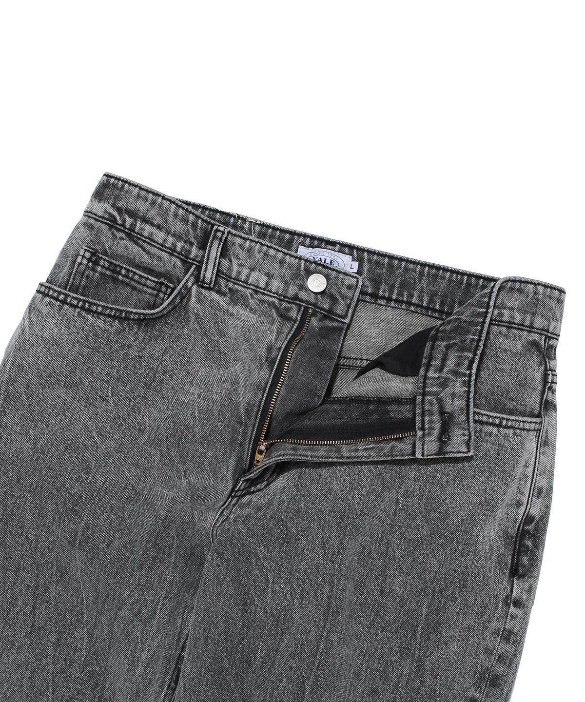 예일(YALE) WIDE STRAIGHT DENIM PANTS BLACK
