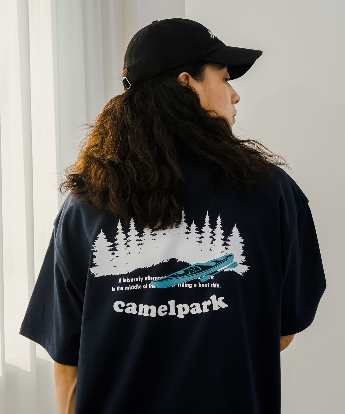 카멜워크(CAMEL WORK) 카멜 파크 반팔티셔츠(네이비)