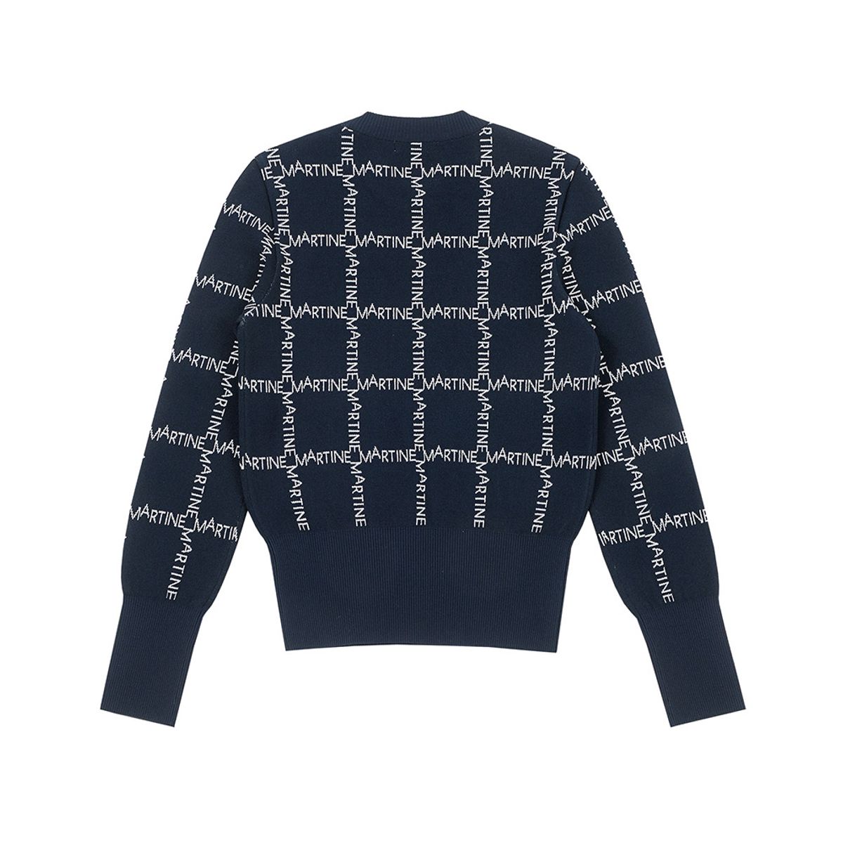 마틴골프(MARTINE GOLF) Logo Pattern JQD Round Knit_Navy