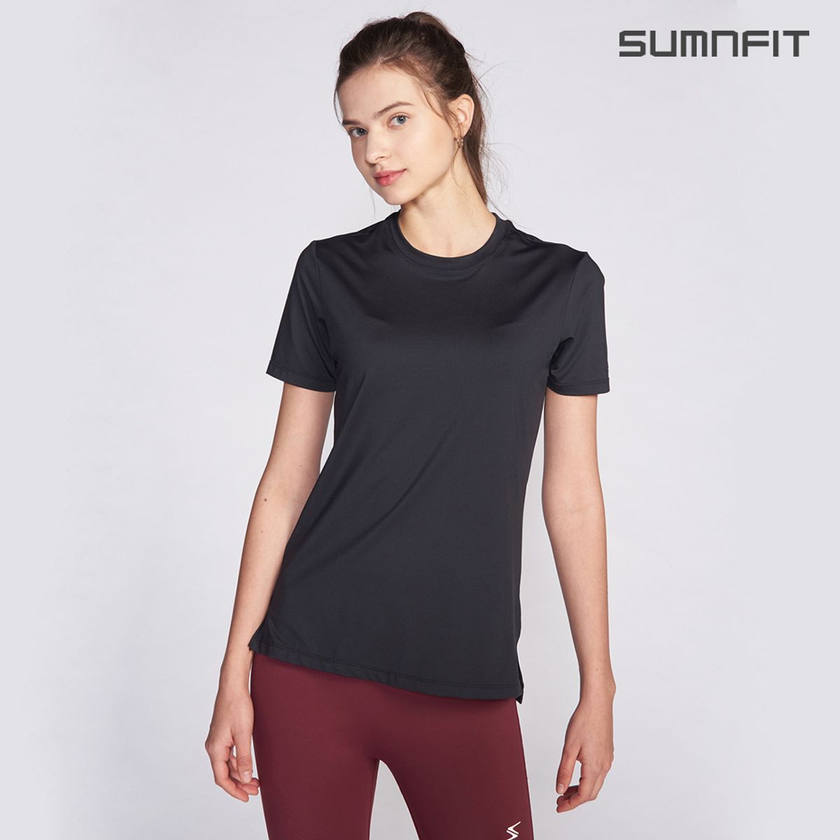 썸앤핏(SUMNFIT) 사이드슬릿 숏슬리브 티셔츠
