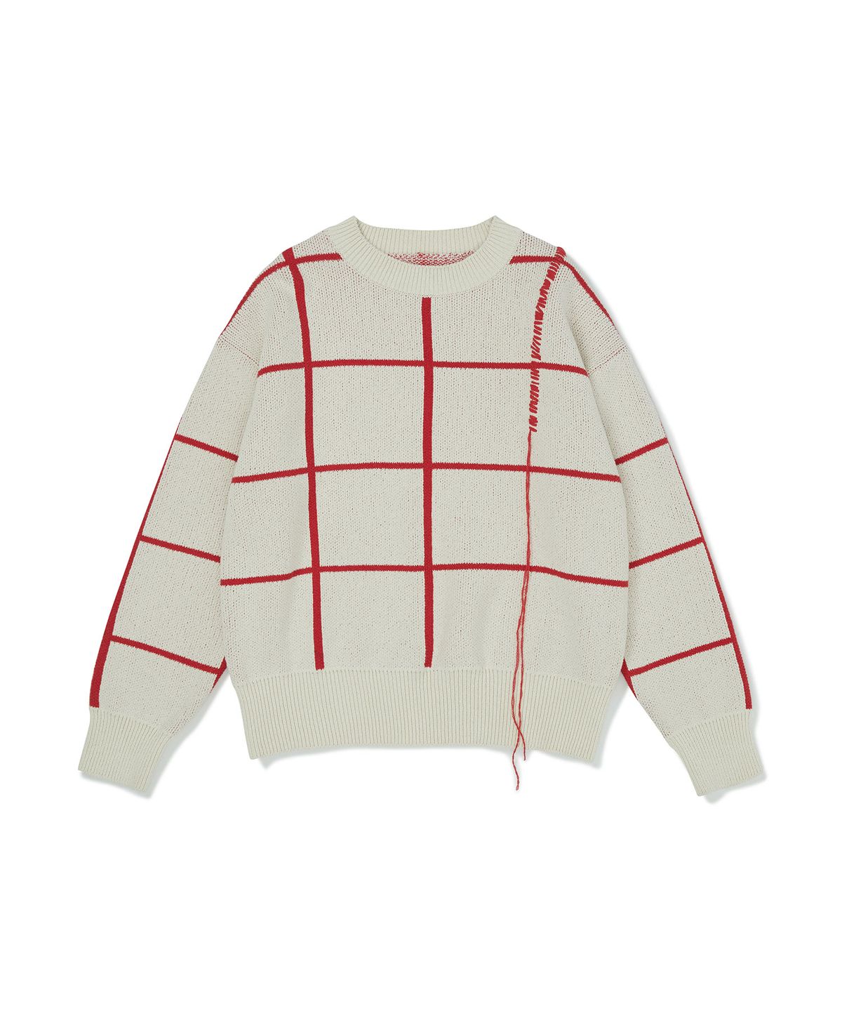 이에이(IEY) CRAYON CHECK KNIT Ivory