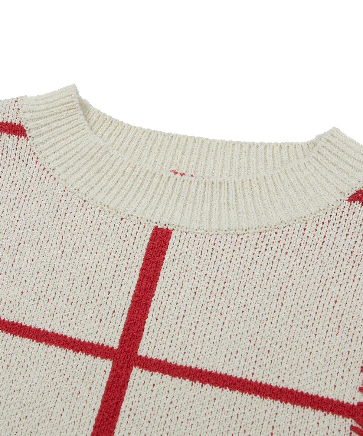 이에이(IEY) CRAYON CHECK KNIT Ivory