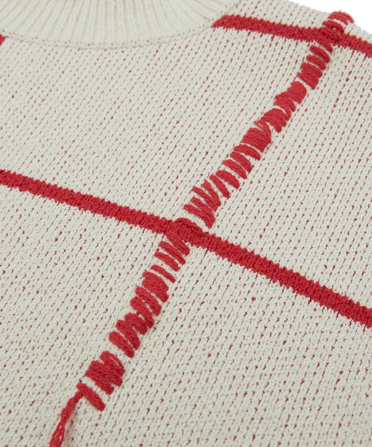 이에이(IEY) CRAYON CHECK KNIT Ivory