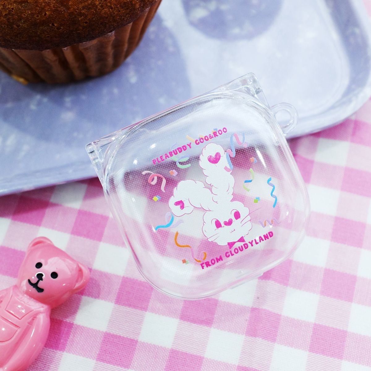 벌룬프렌즈(BALLOON FRIENDS) 해피니스 COO 갤럭시 버즈라이브 클리어 케이스