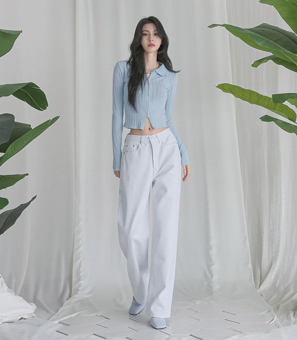 어반드레스(AVANDRESS) STRAIGHT WIDE DENIM PANTS OATMEAL