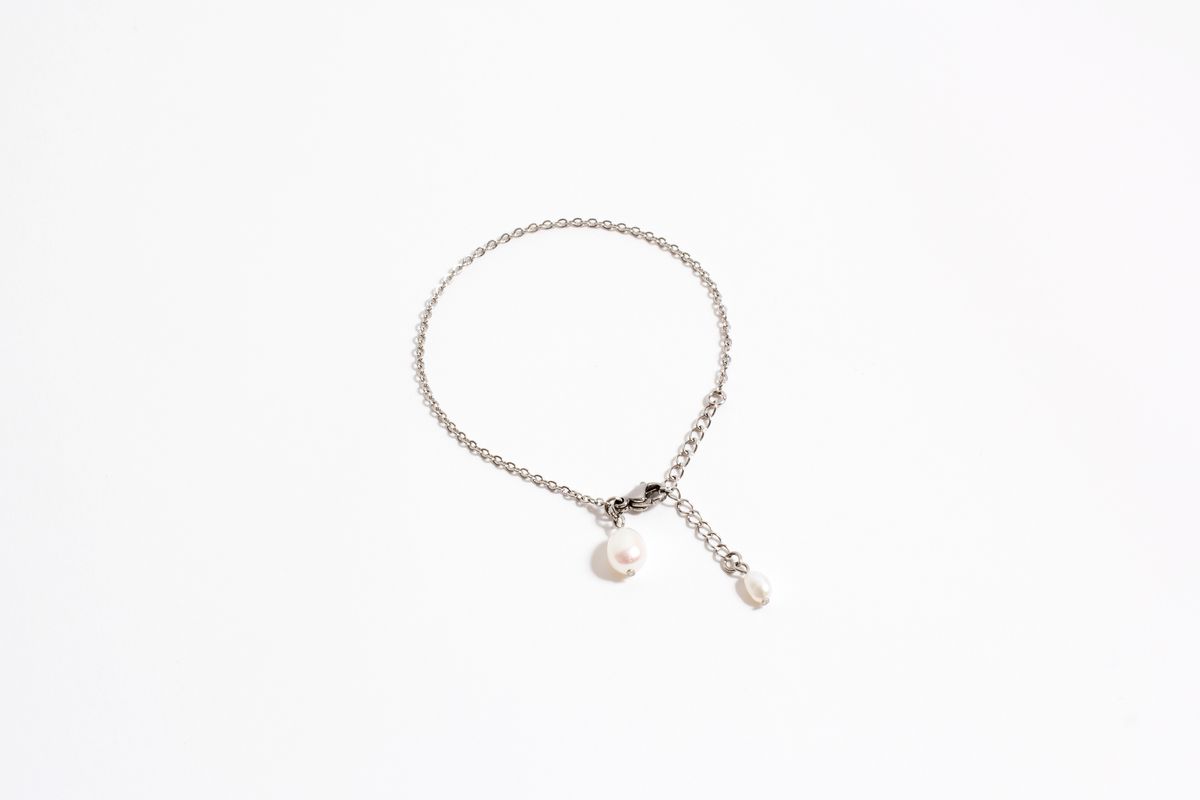 모드곤(MODGONE) 진주 & 진주 체인 팔찌 Pearl with Pearl Bracelet