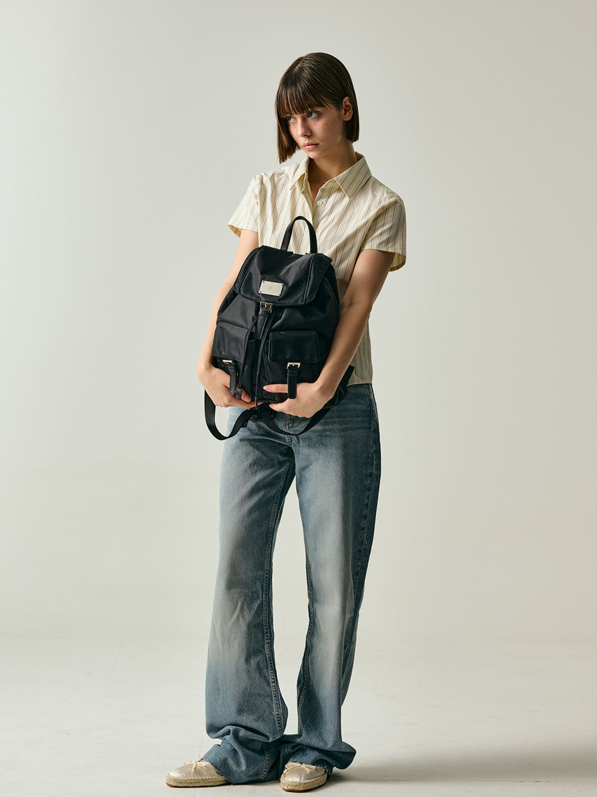 샐볼(SALBOL) SYMBOL NYLON BACKPACK [BLACK]