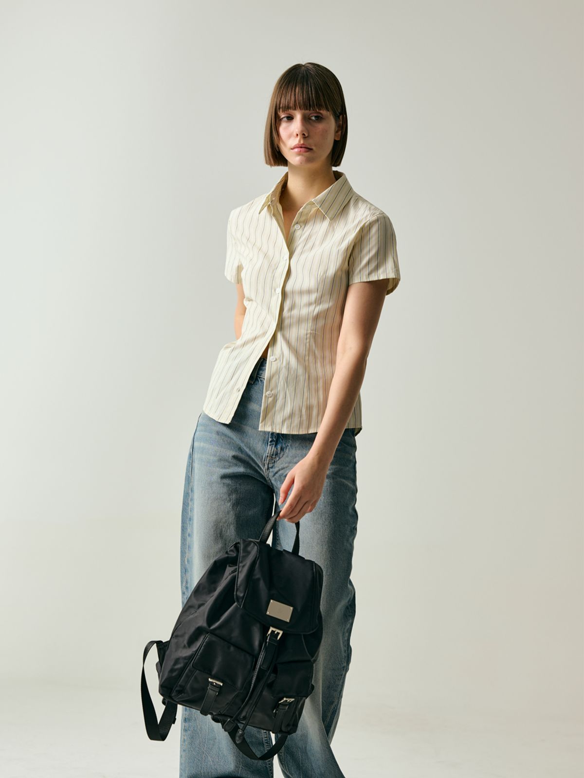 샐볼(SALBOL) SYMBOL NYLON BACKPACK [BLACK]