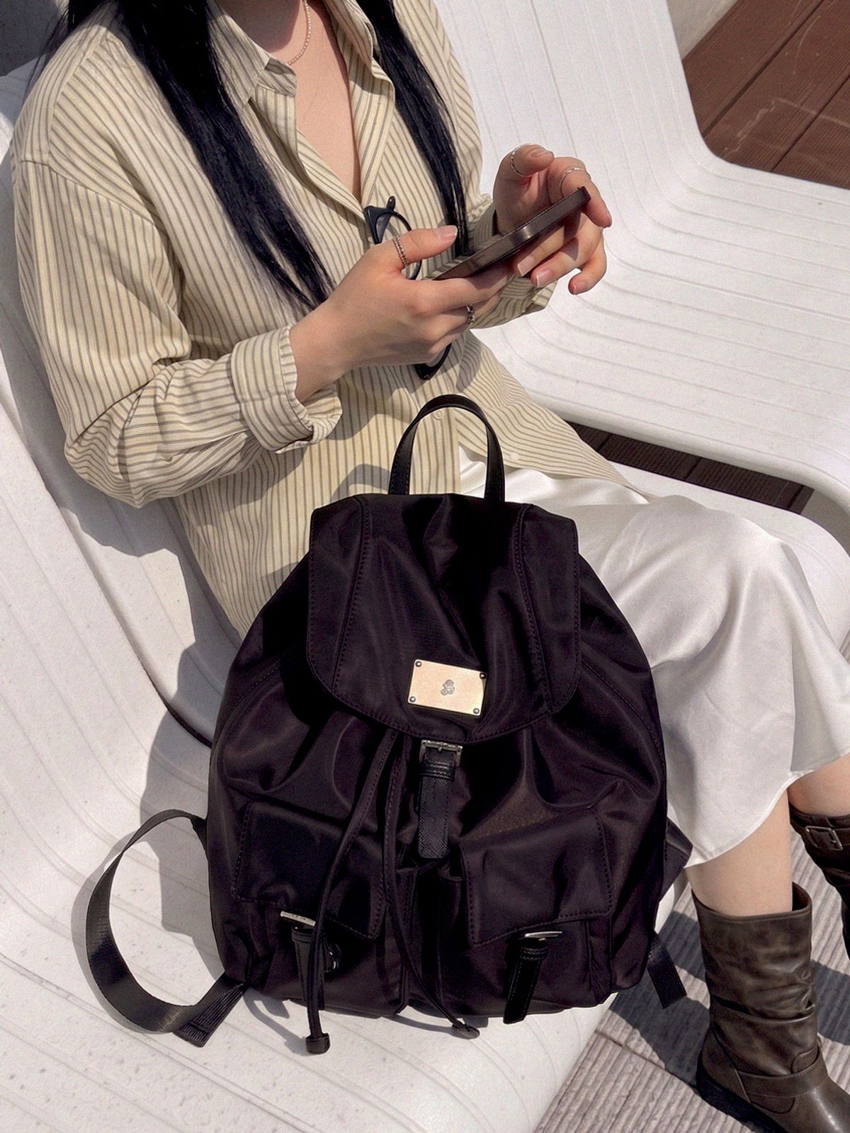 샐볼(SALBOL) SYMBOL NYLON BACKPACK [BLACK]