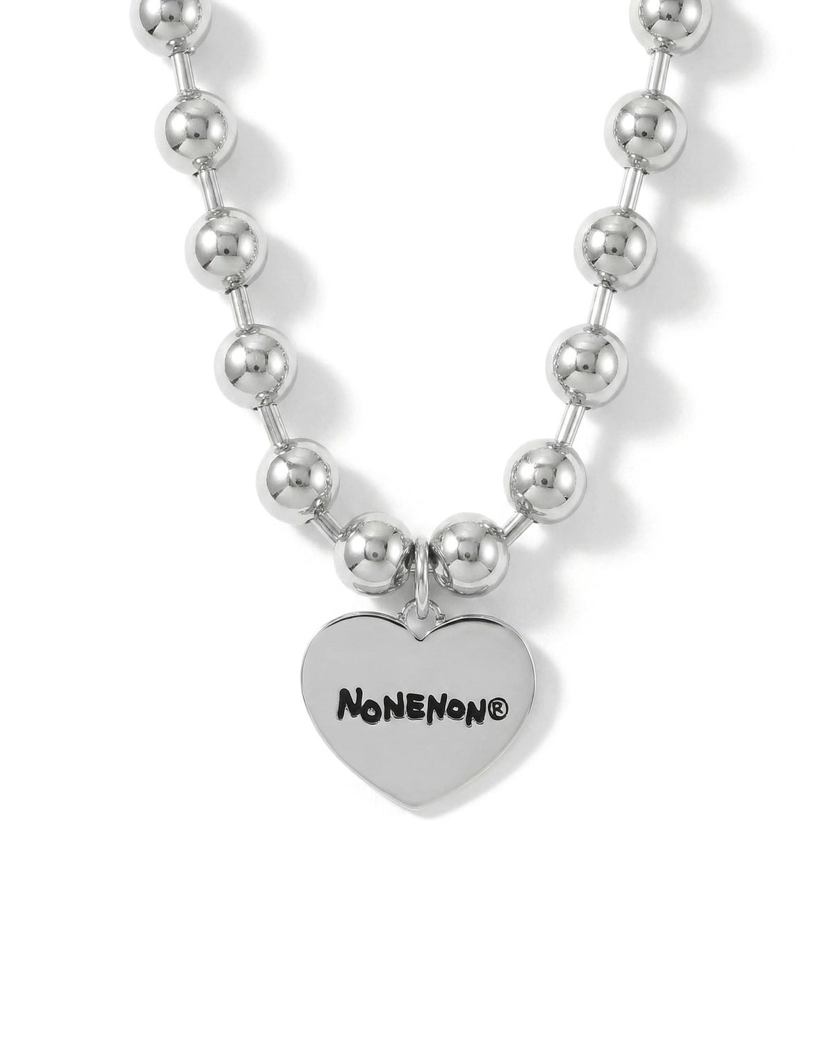 논논(NONENON) BIG BLACK LOVE NEC SILVER925 (DOODLE)