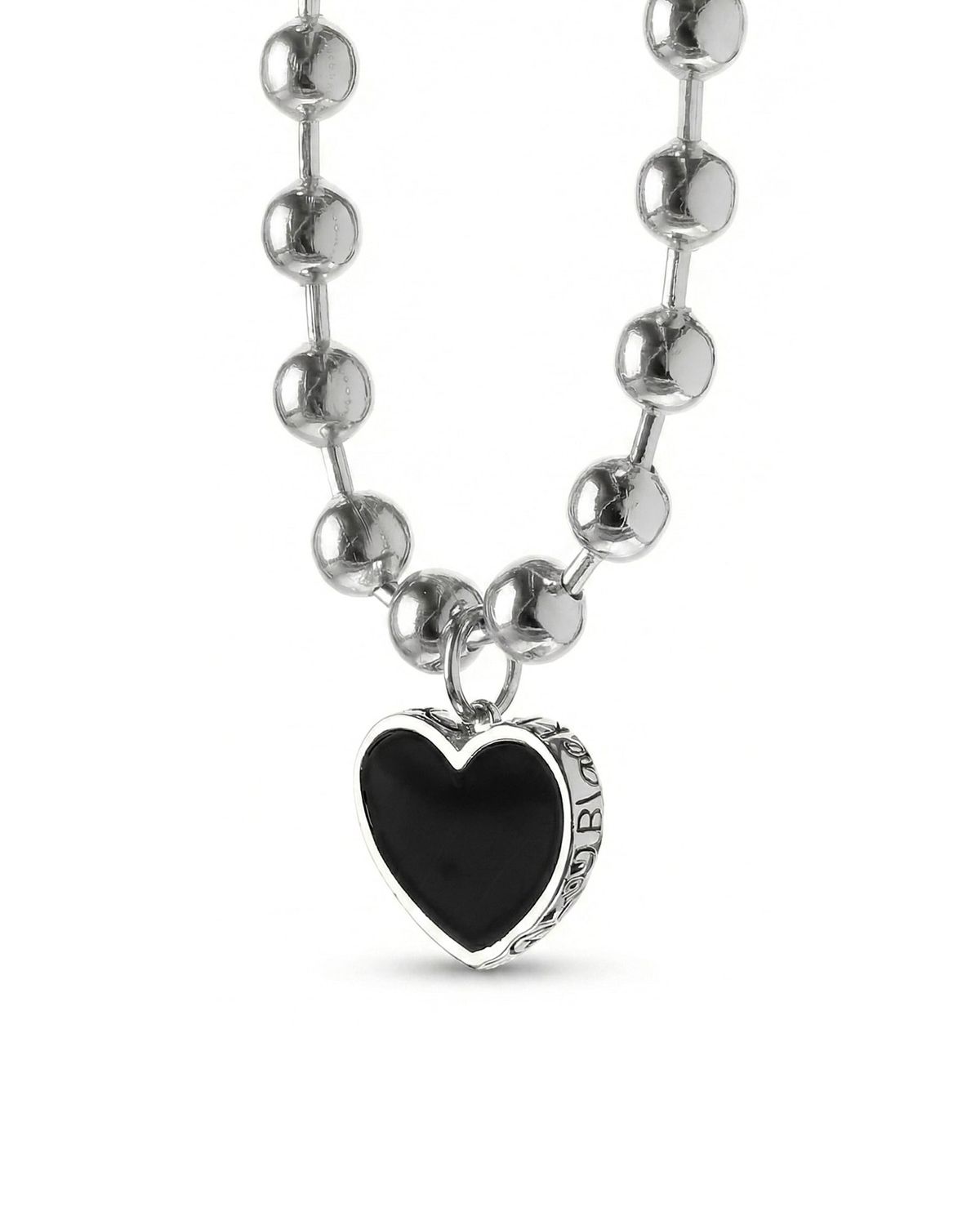 논논(NONENON) BIG BLACK LOVE NEC SILVER925 (DOODLE)