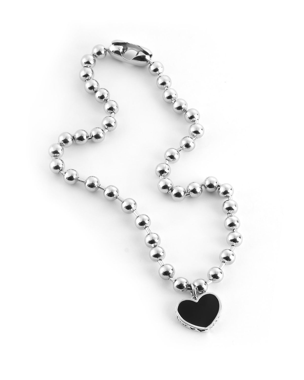논논(NONENON) BIG BLACK LOVE NEC SILVER925 (DOODLE)