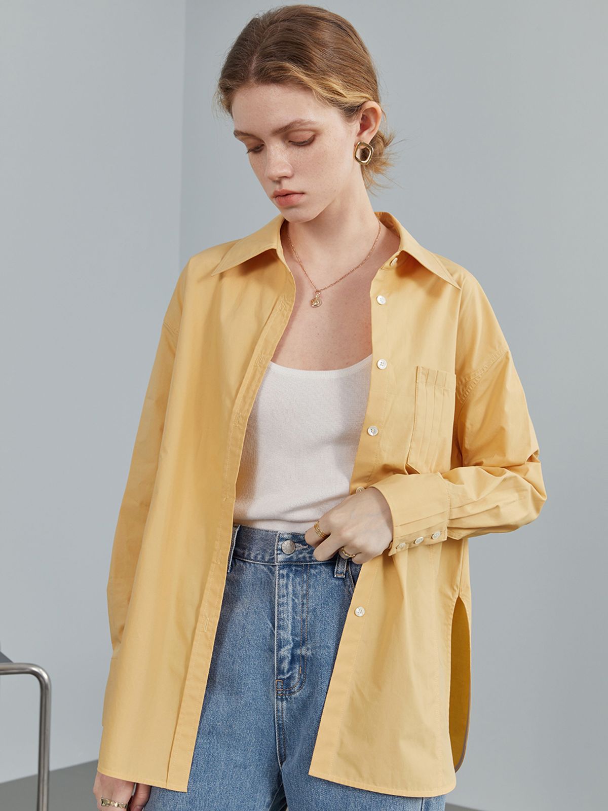 웬스데이딜라잇(WEDNESDAY DELIGHT) Delight macaroon loose shirt_4 color