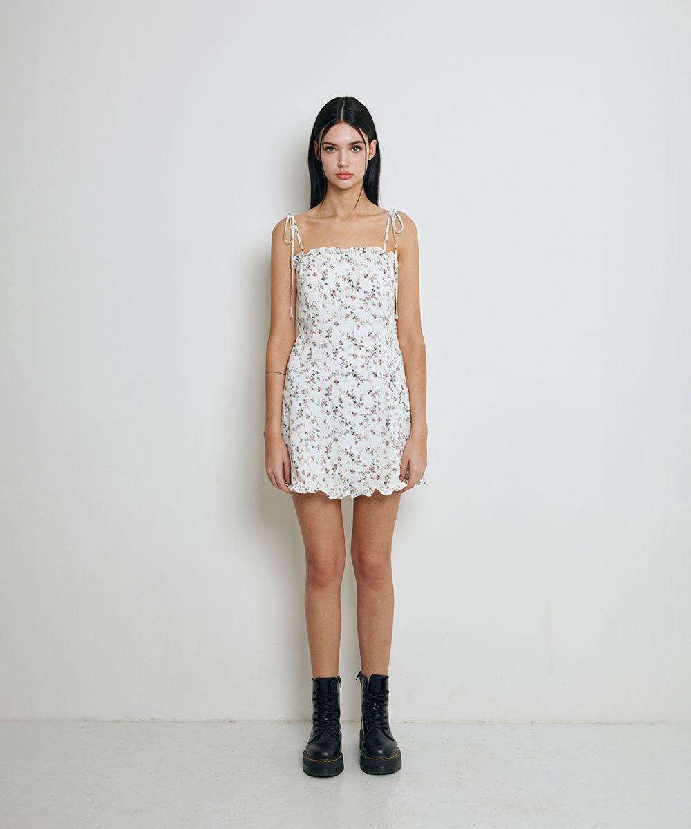 MUSINSA | NOT YOUR ROSE Frill Mini Dress (Ivory)