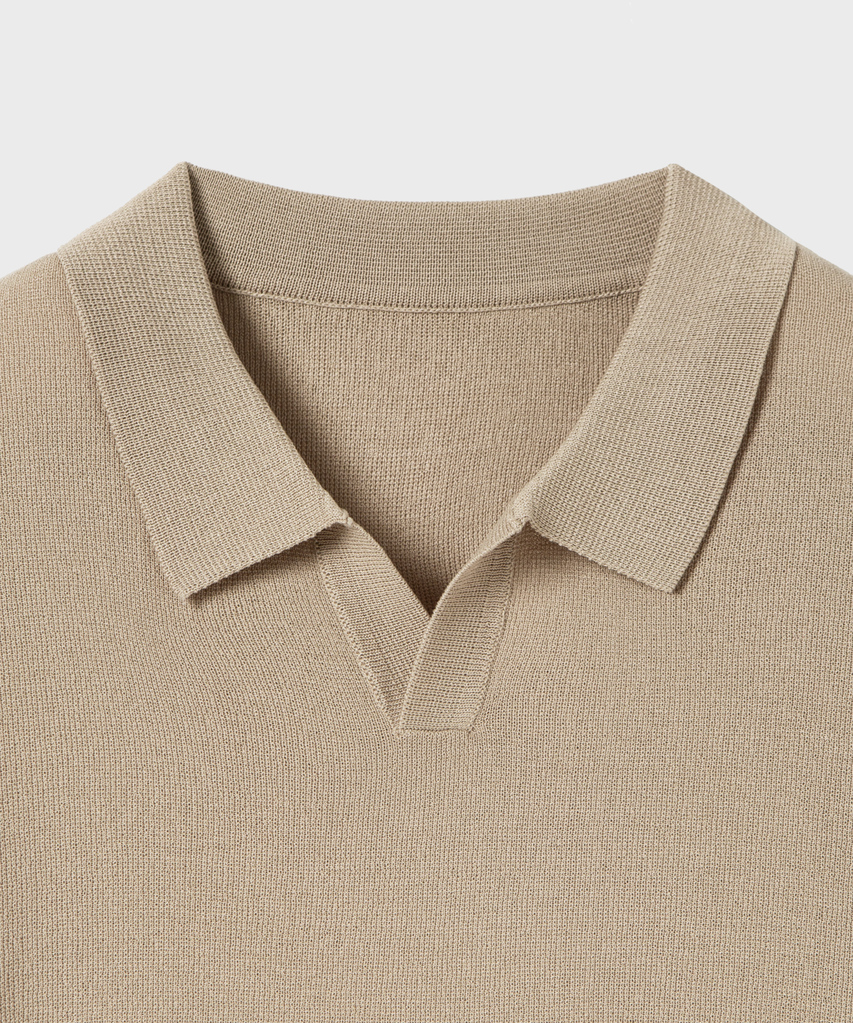 넌블랭크(NONBLANK) 쿨터치 하프 슬리브 칼라 니트_BEIGE