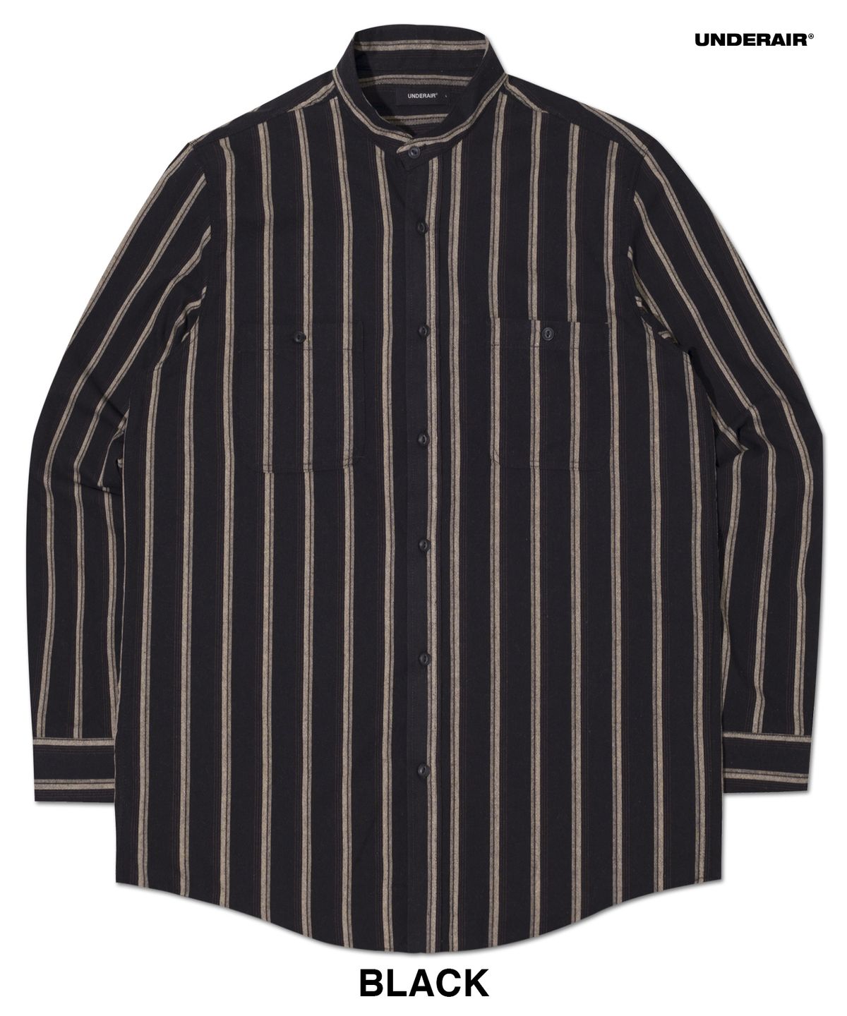 언더에어(UNDERAIR) [차이나카라] PITFALL STRIPE SHIRTS (2 COLOR)
