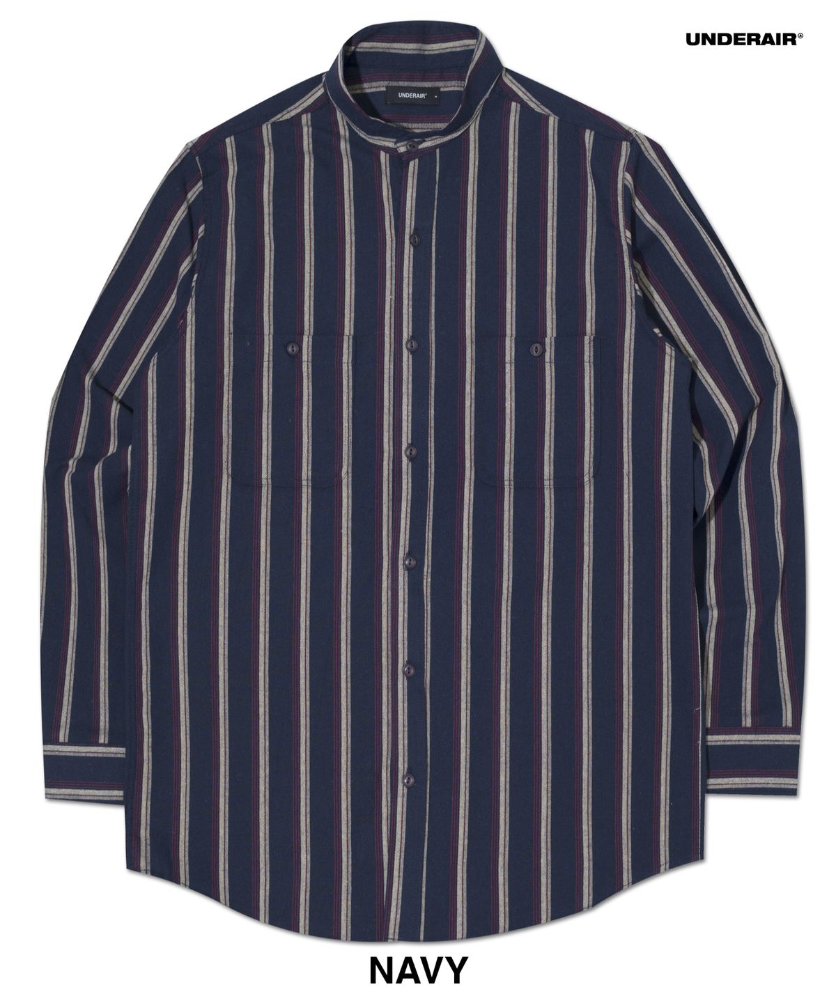 언더에어(UNDERAIR) [차이나카라] PITFALL STRIPE SHIRTS (2 COLOR)