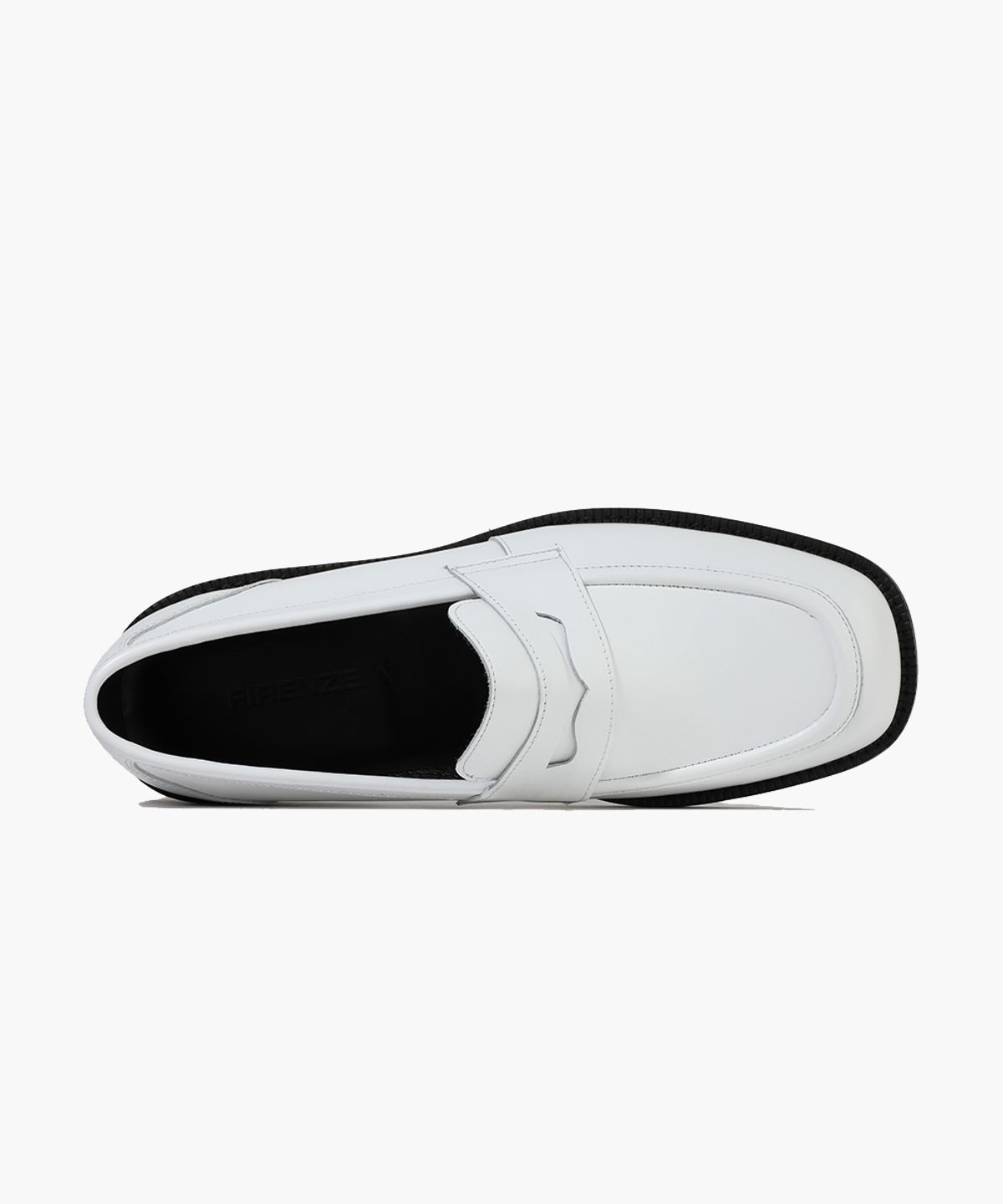 피렌체 아뜨리에(FIRENZE ATELIER) 볼륨 스퀘어라인 심플 유팁 페니로퍼 8500 [CREAM WHITE]
