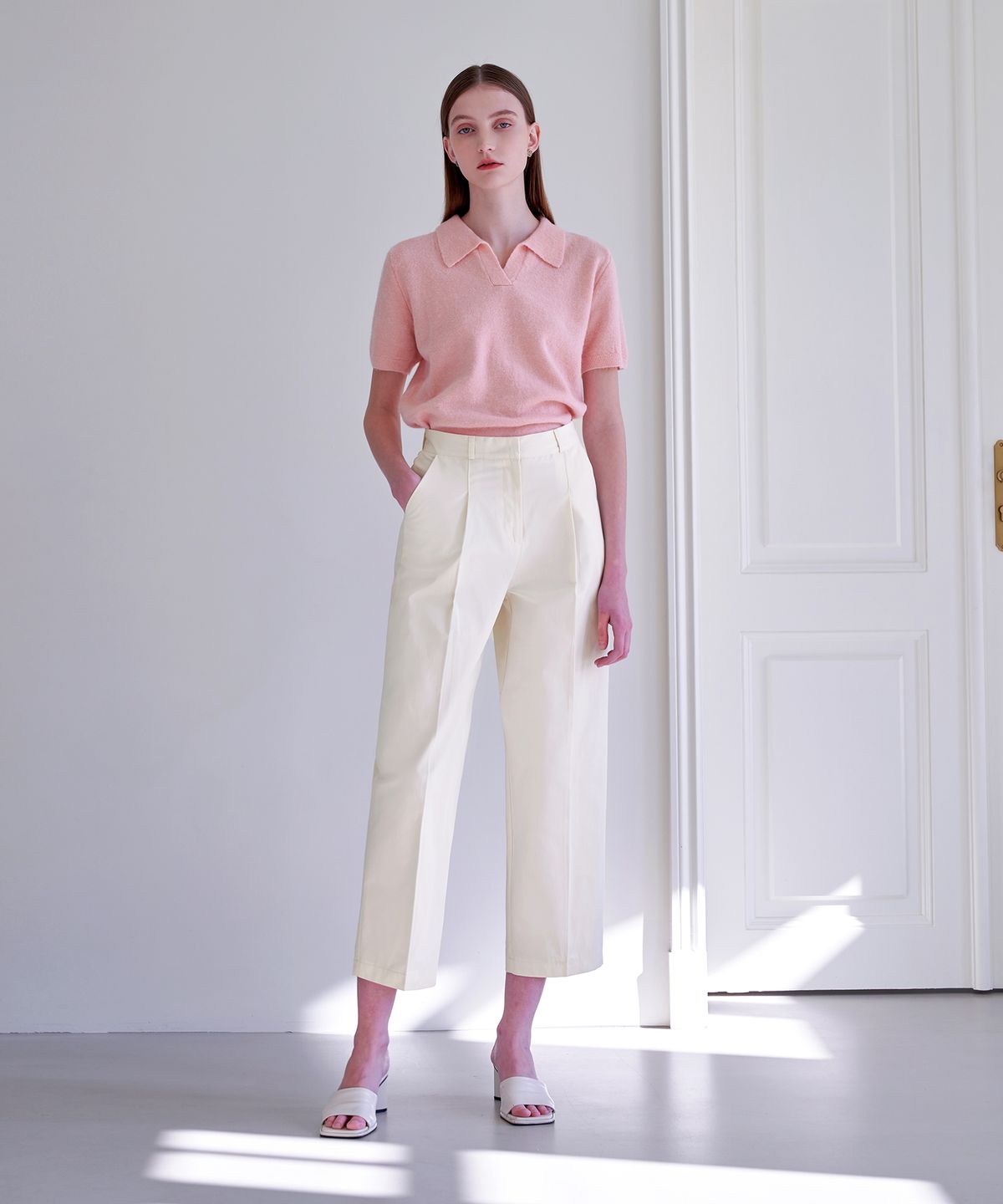 판도라핏(PANDORAFIT) [STRAGHT] Edge Slacks Ivory