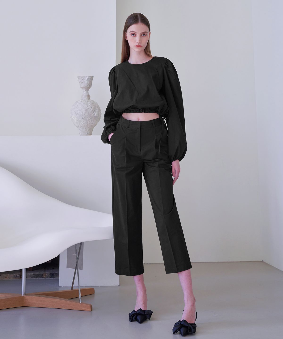 판도라핏(PANDORAFIT) [STRAGHT] Edge Slacks Black