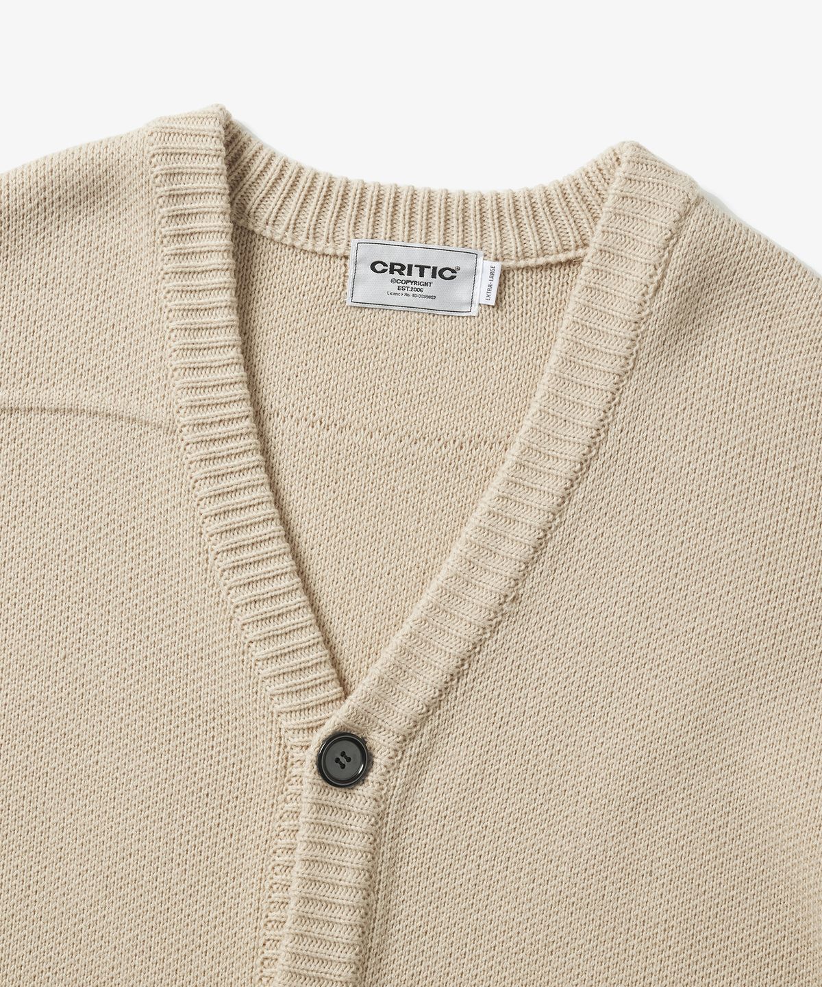 크리틱(CRITIC) CUTTING POINT KNIT 가디건 Sand Beige
