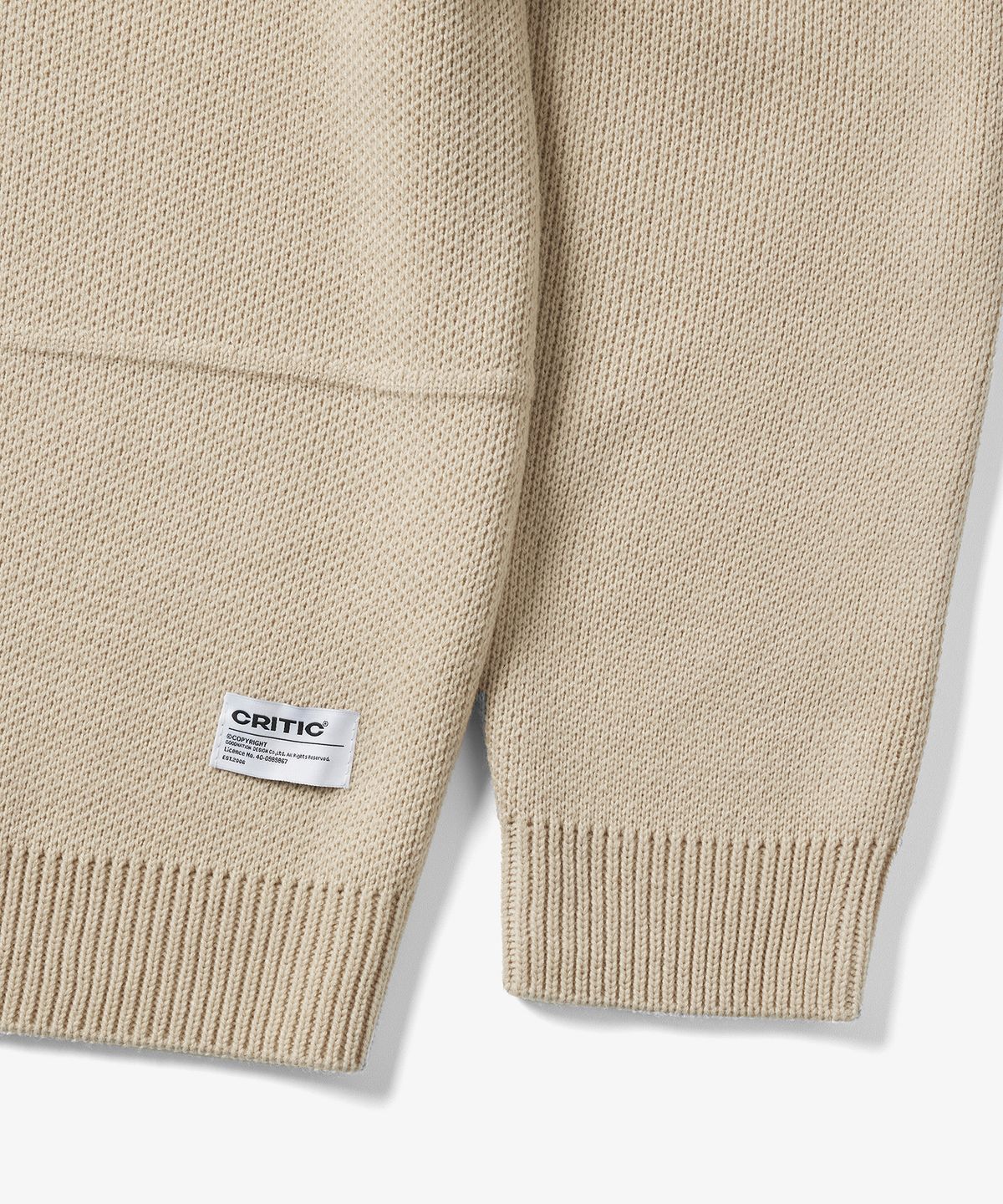 크리틱(CRITIC) CUTTING POINT KNIT 가디건 Sand Beige