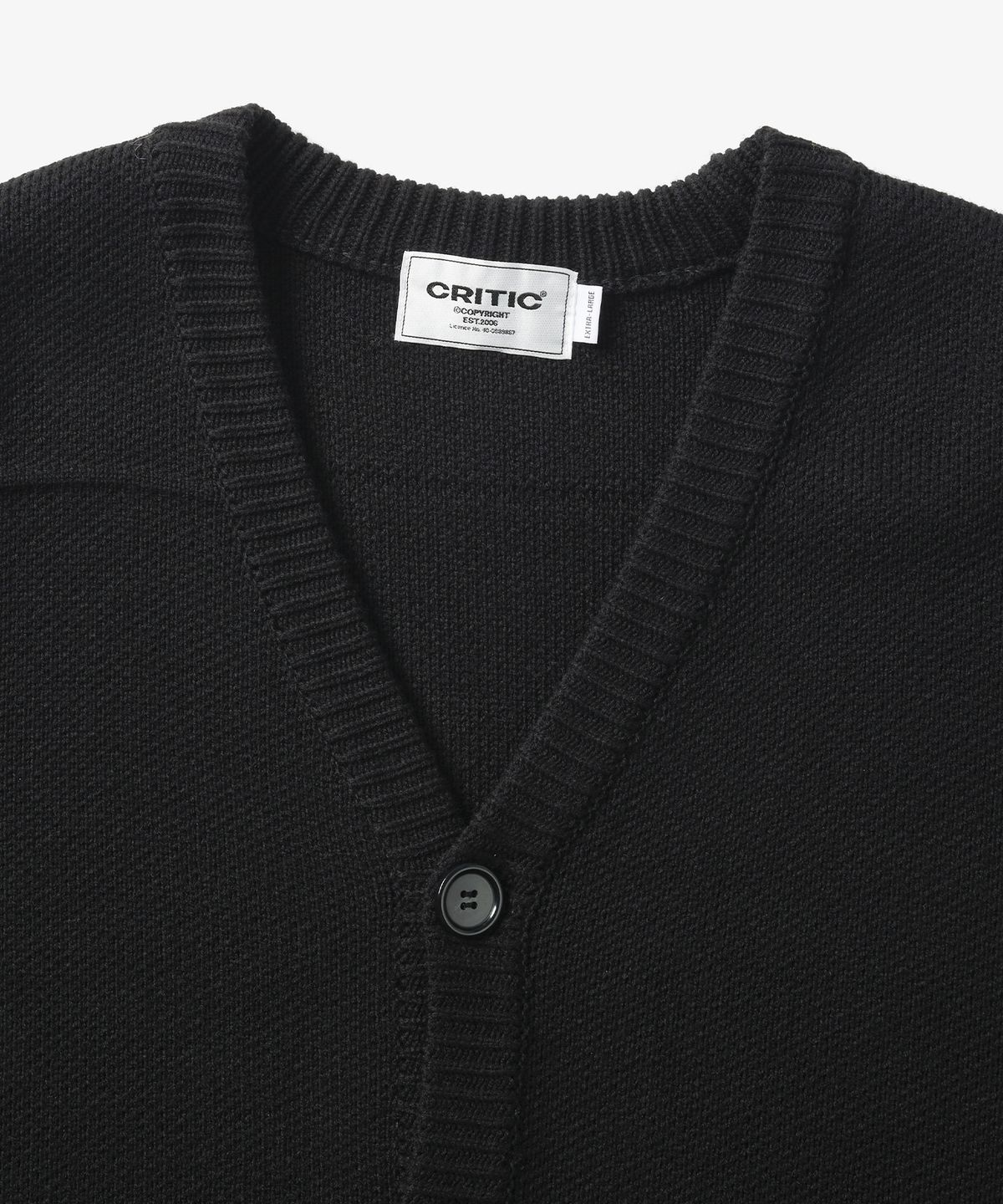 크리틱(CRITIC) CUTTING POINT KNIT 가디건 Black