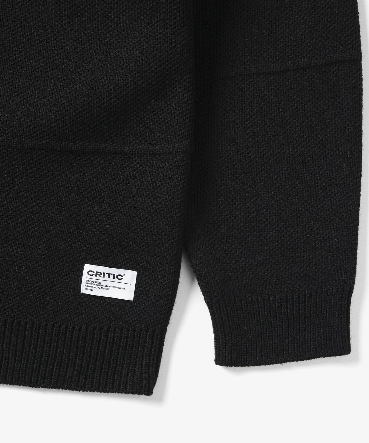 크리틱(CRITIC) CUTTING POINT KNIT 가디건 Black