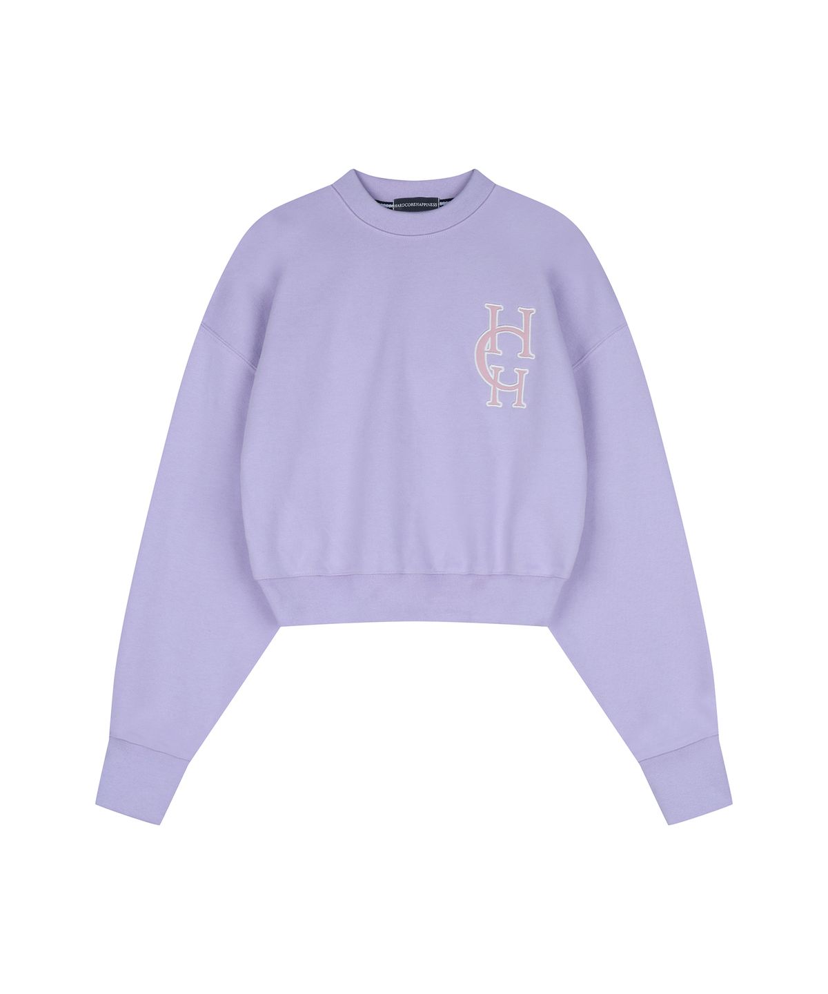 하드코어 해피니스(HARDCORE HAPPINESS) LOGO CROP SWEATSHIRT Light Purple