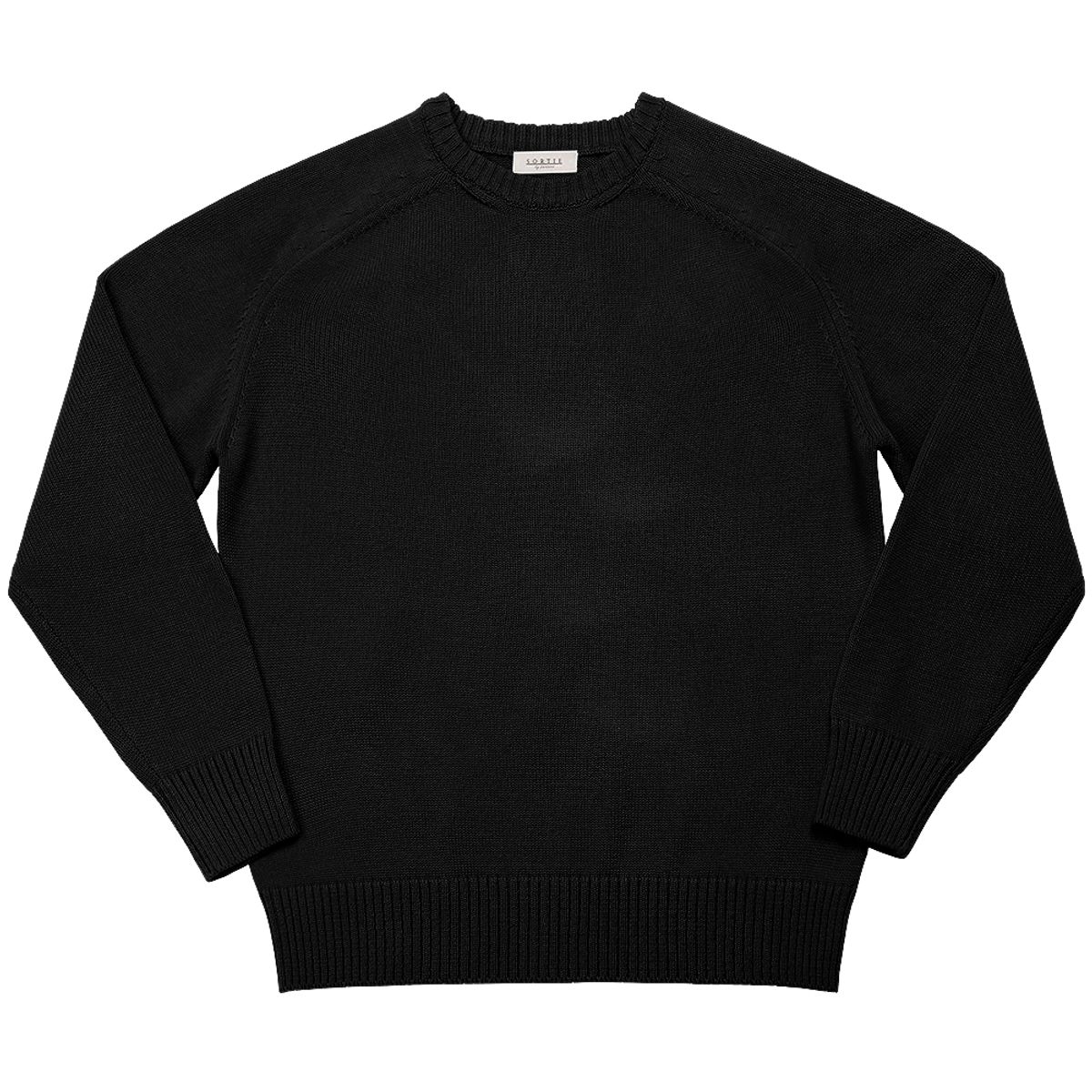 솔티(SORTIE) Saddle Crew neck Knit (Black)
