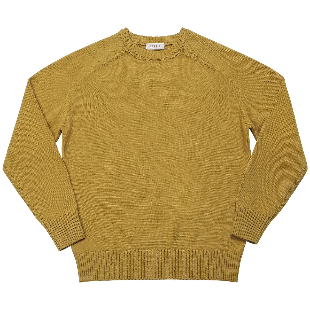 솔티(SORTIE) Saddle Crew neck Knit (Yellow)