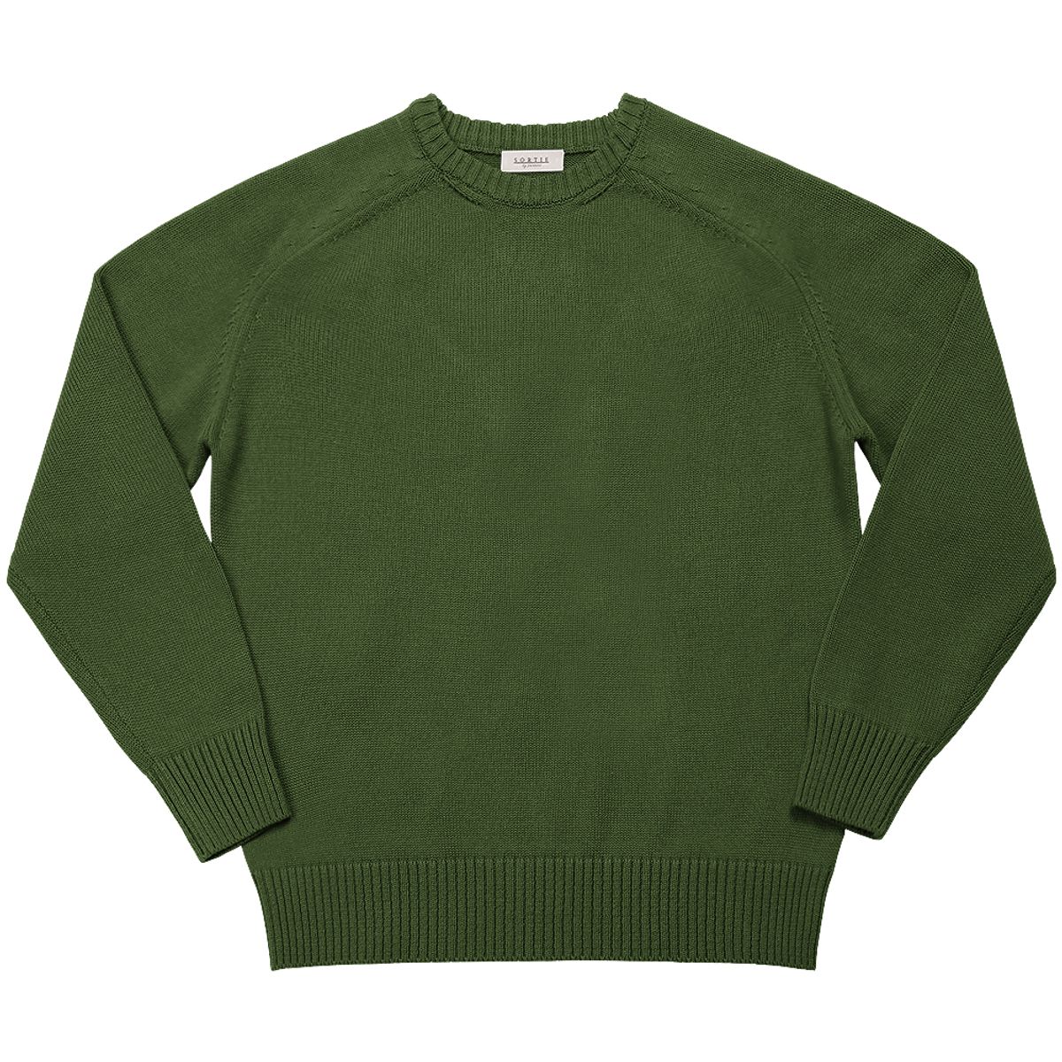 솔티(SORTIE) Saddle Crew neck Knit (Green)