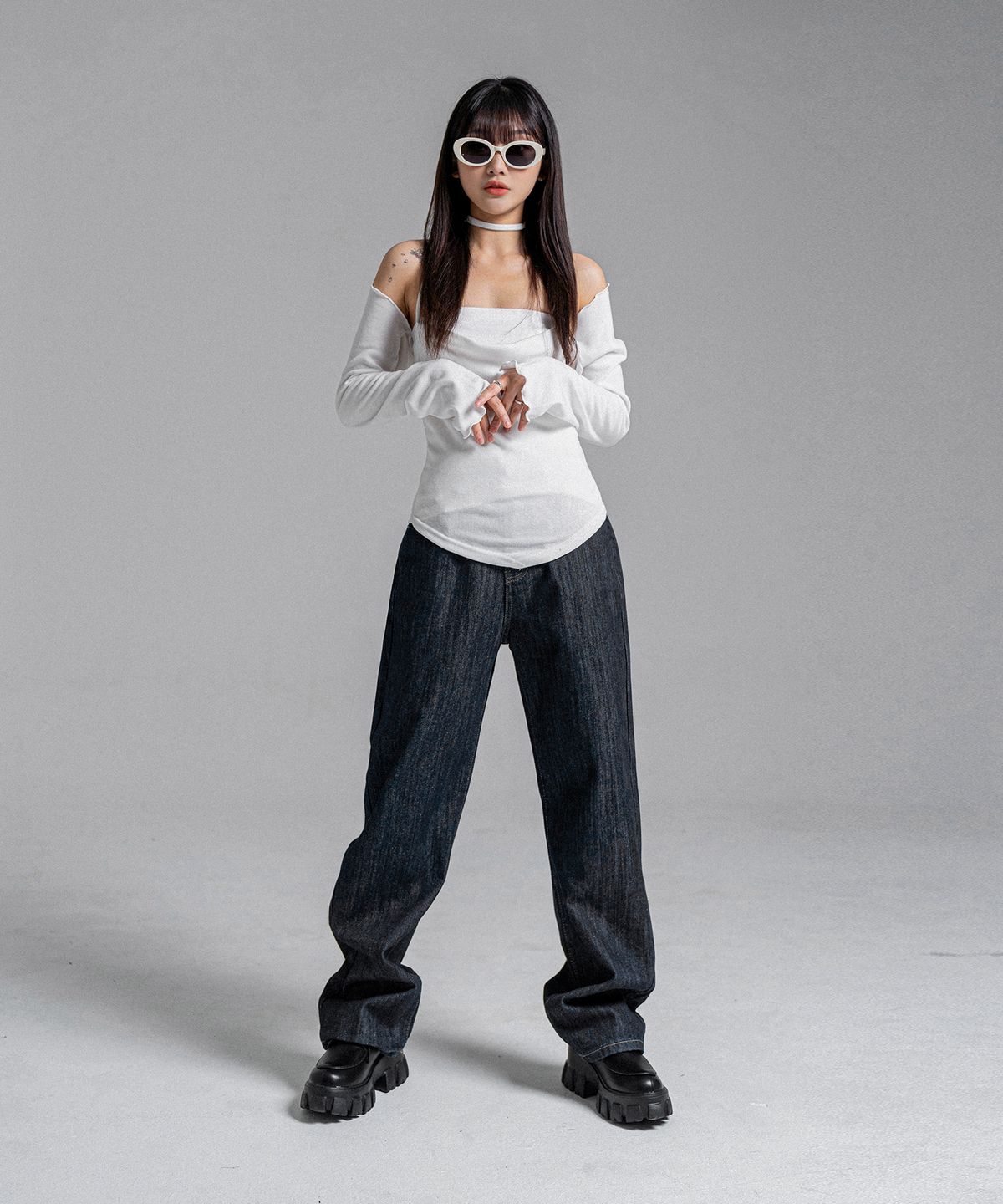 판도라핏(PANDORAFIT) [WIDE] Glue Jeans