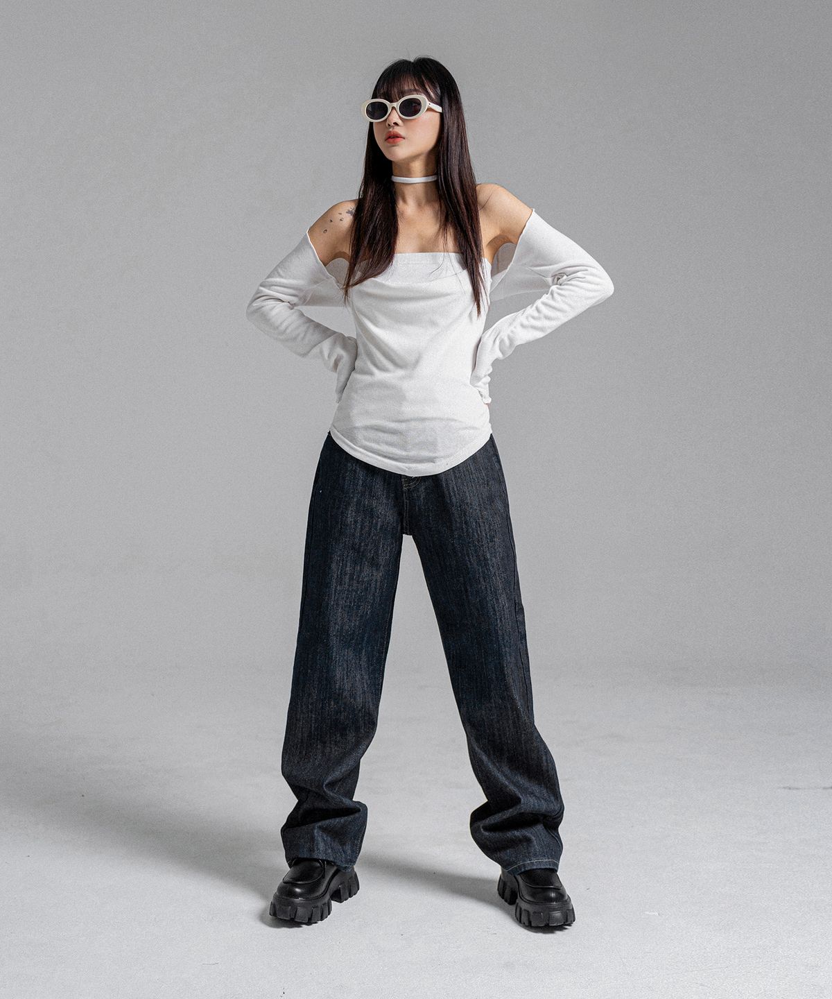 판도라핏(PANDORAFIT) [WIDE] Glue Jeans