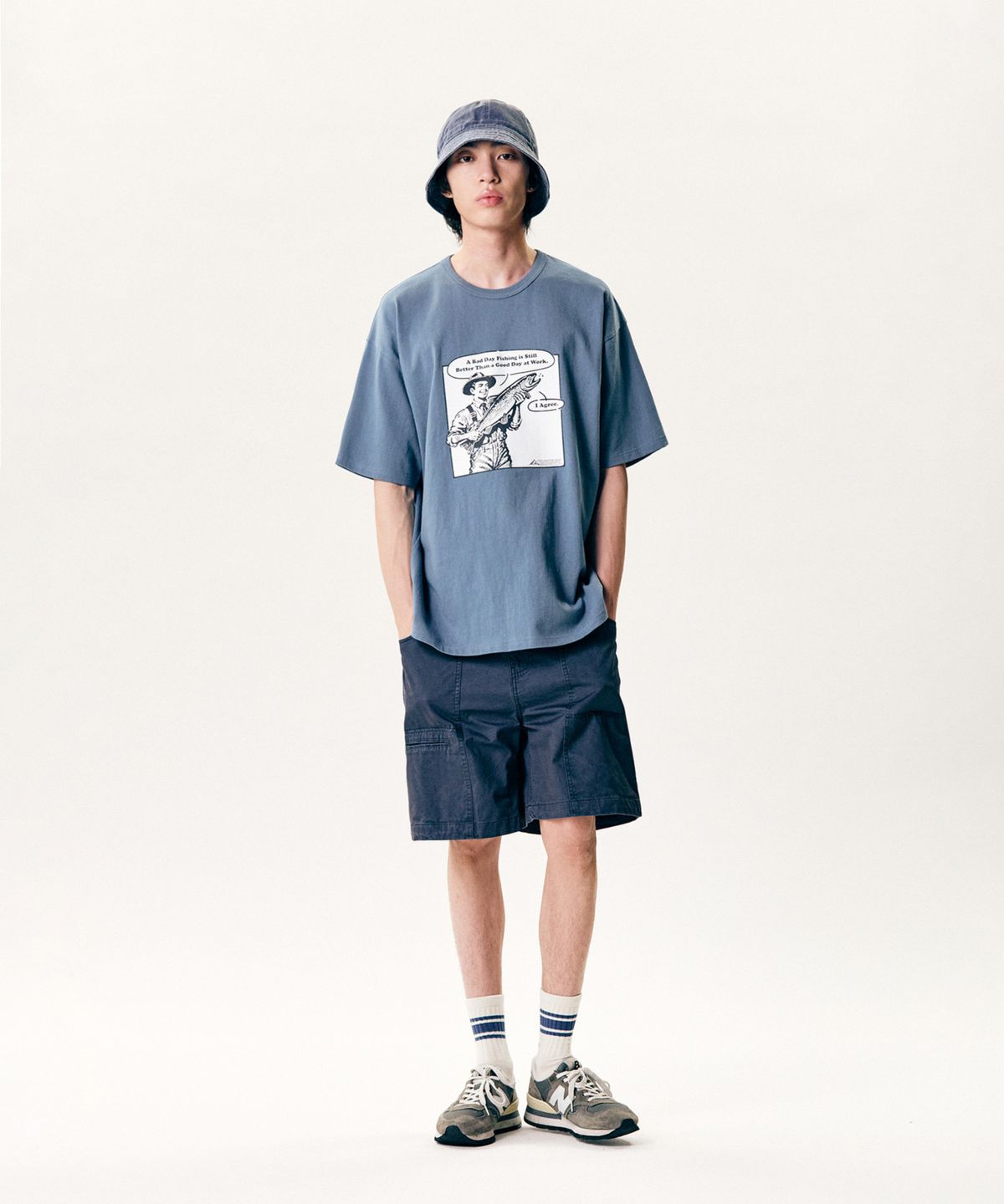 에스피오나지(ESPIONAGE) Over Fatigue Hat Vintage Blue