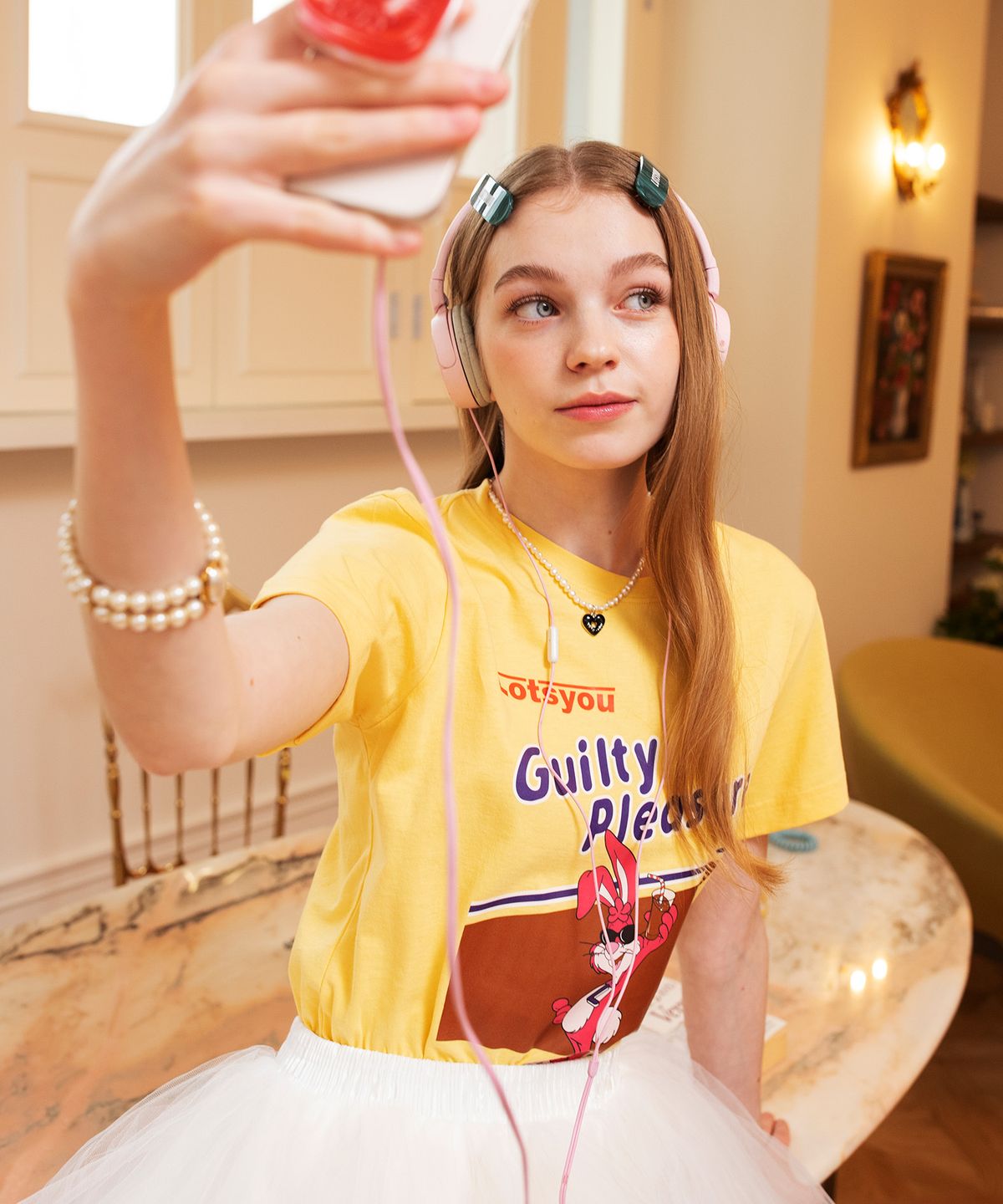 라츠유(LOTSYOU) lotsyou_Chocolate Milk Guilty Pleasure Tee Yellow